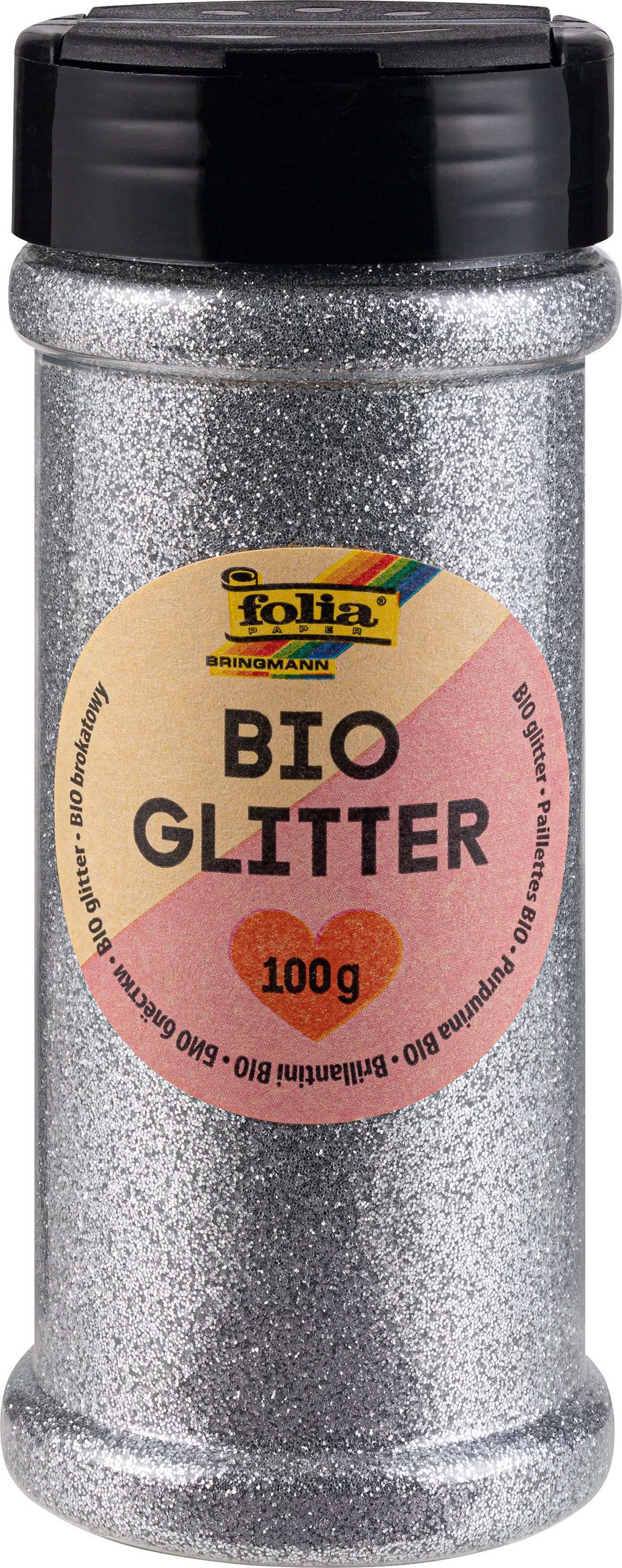 Folia Streudeko Bio-Glitter Gold oder Silber, 100g