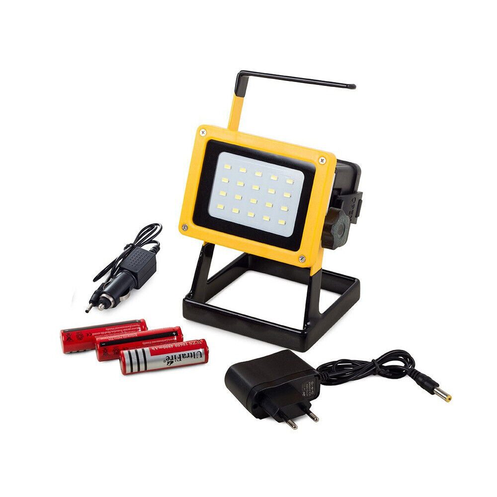 VERK GROUP LED Flutlichtstrahler LED Akku Fluter Strahler Baustrahler Arbeitsleuchte 30W Kaltweiß 20 LE