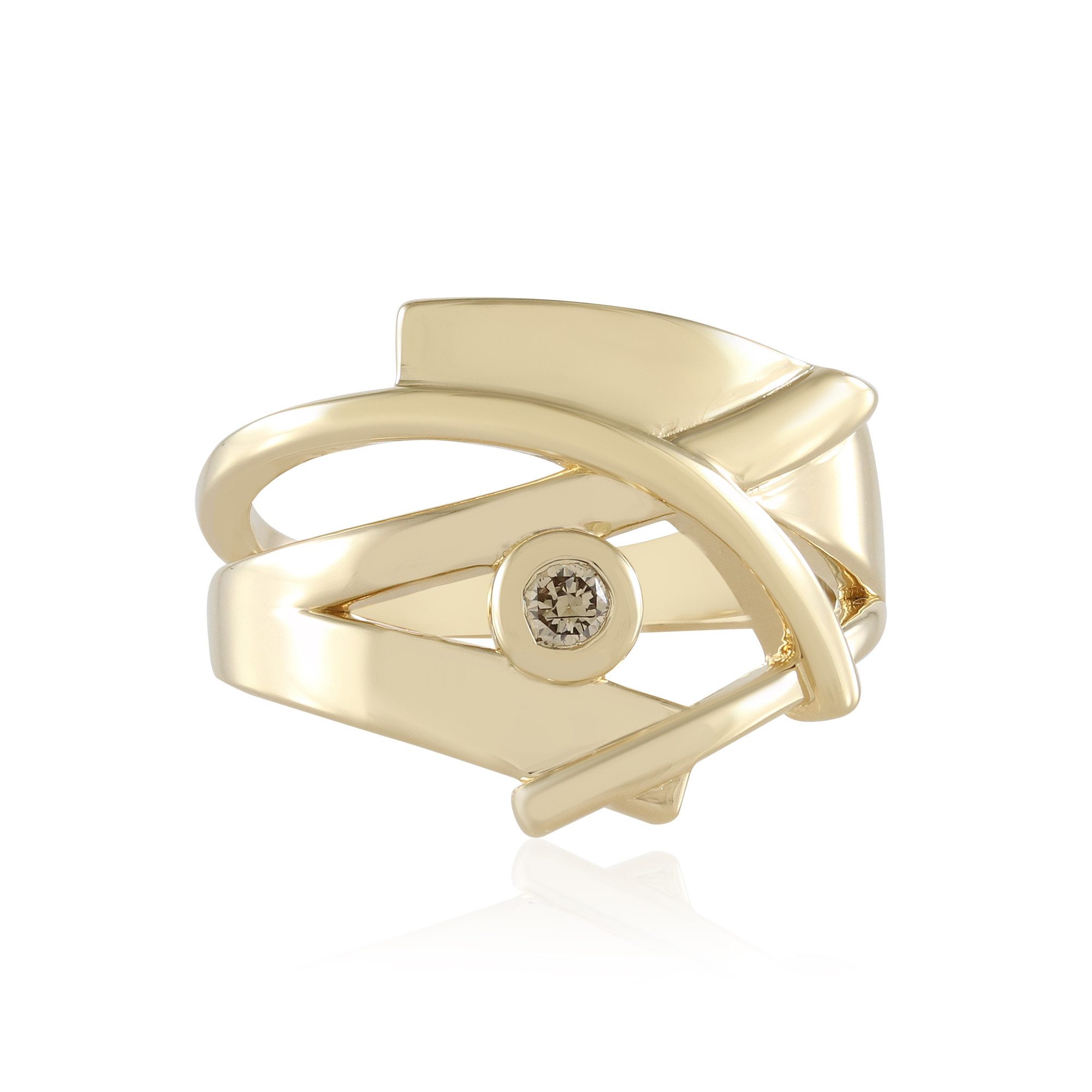 Cavill Diamantring Cavill Schokoladen Diamantring 0,09 ct Brillant, 925 Silber vergoldet (1-tlg)