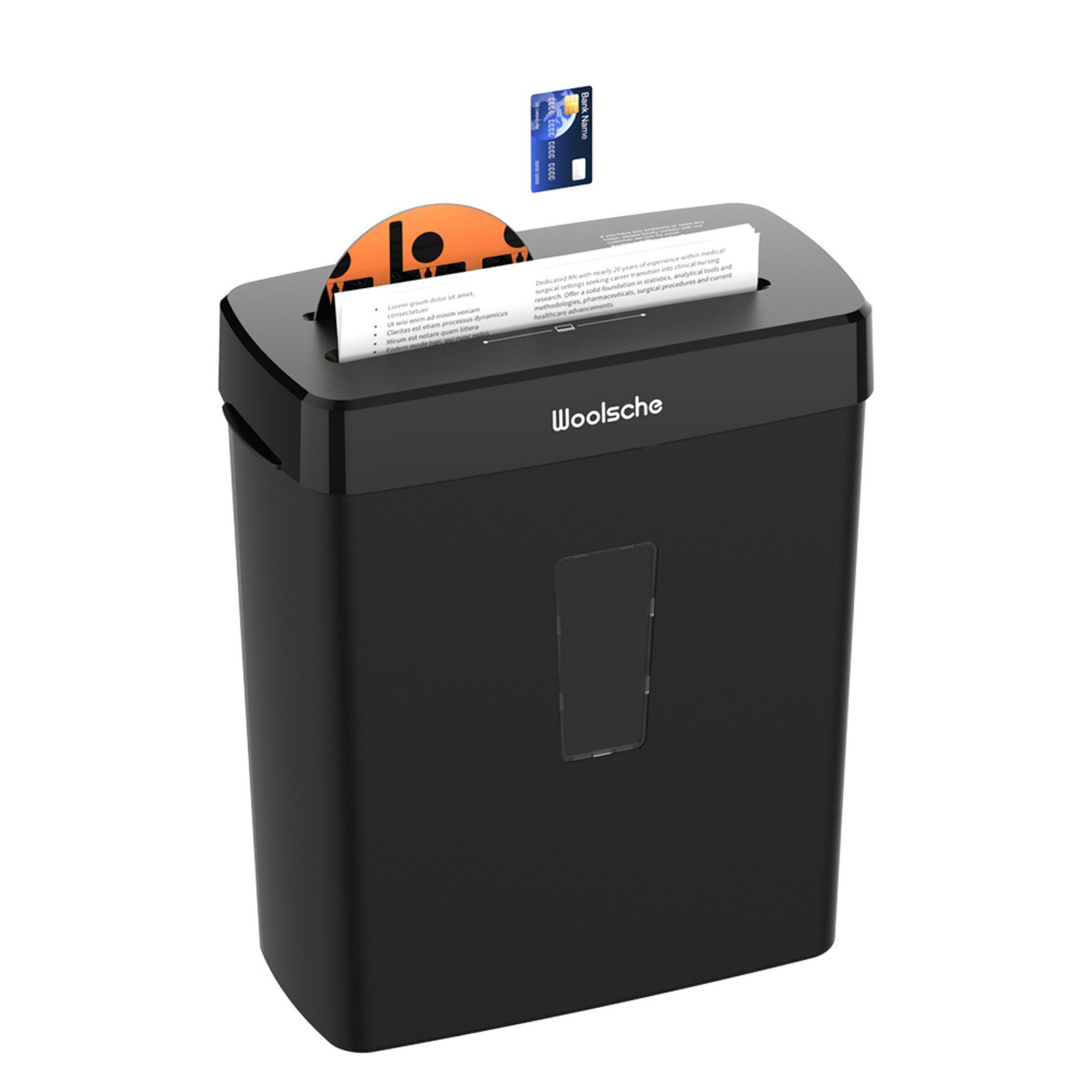 autolock Aktenvernichter leiser 8-Blatt-Aktenvernichter mit Kreuzschnitt, 12,9 Liter, für Papier, SD-Karten, Speicherkarten, Zuhause Büro