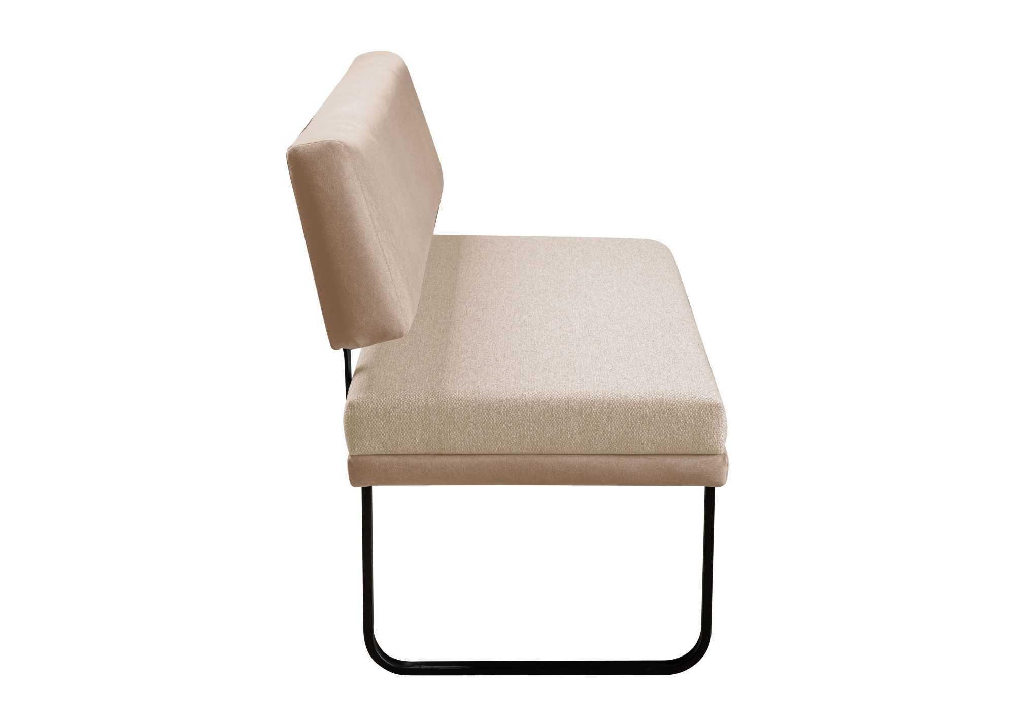 OTTO home Sitzbank Gabi Esszimmerbank, Bank, Küchenbank, Polsterbank, Gestell aus matt-schwarzem Flachmetall, stabil, 2-Stoff-Design