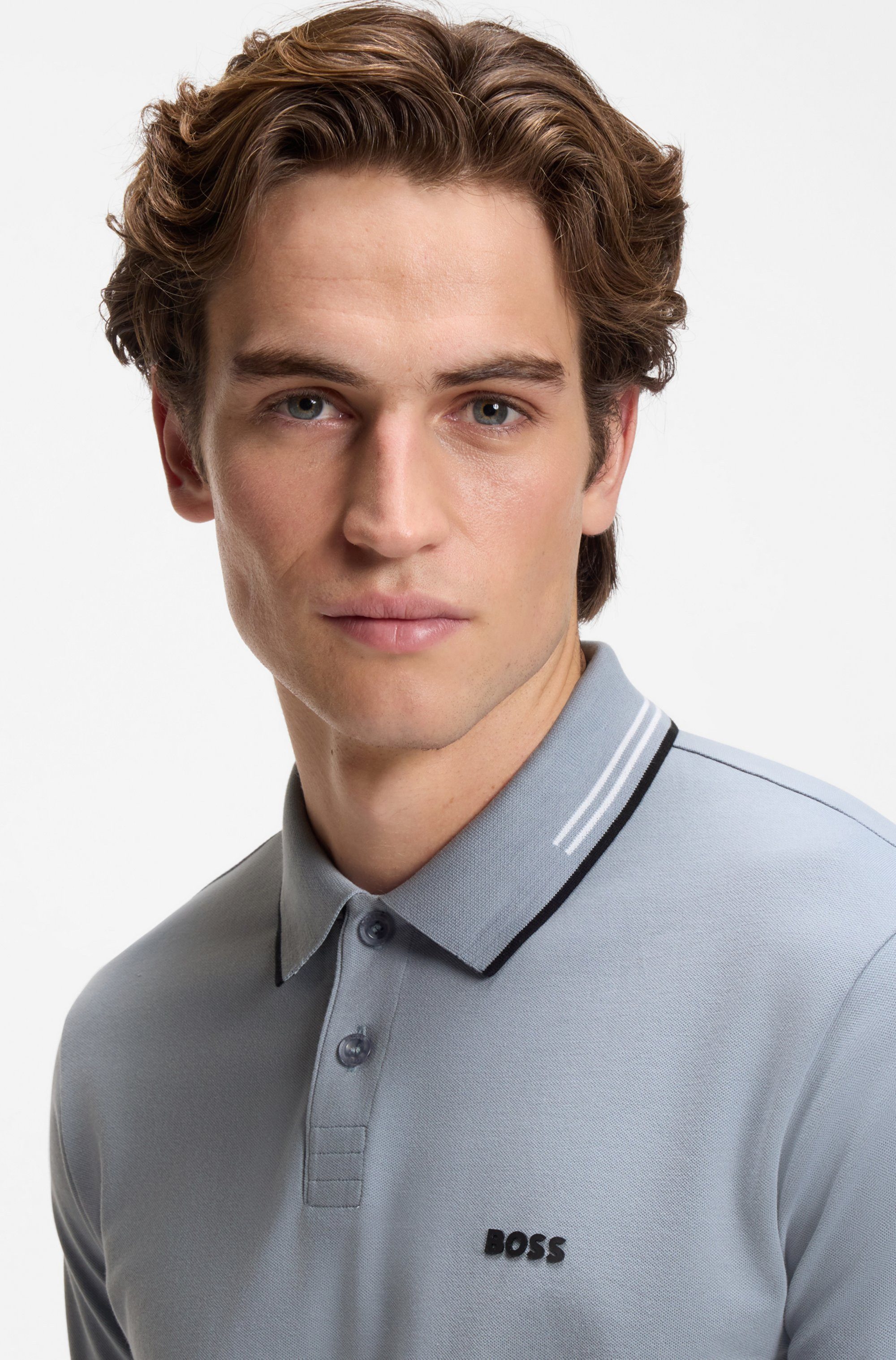 BOSS GREEN Poloshirt Paul Slim Fit Stretch-Baumwoll-Pique mit Polokragen