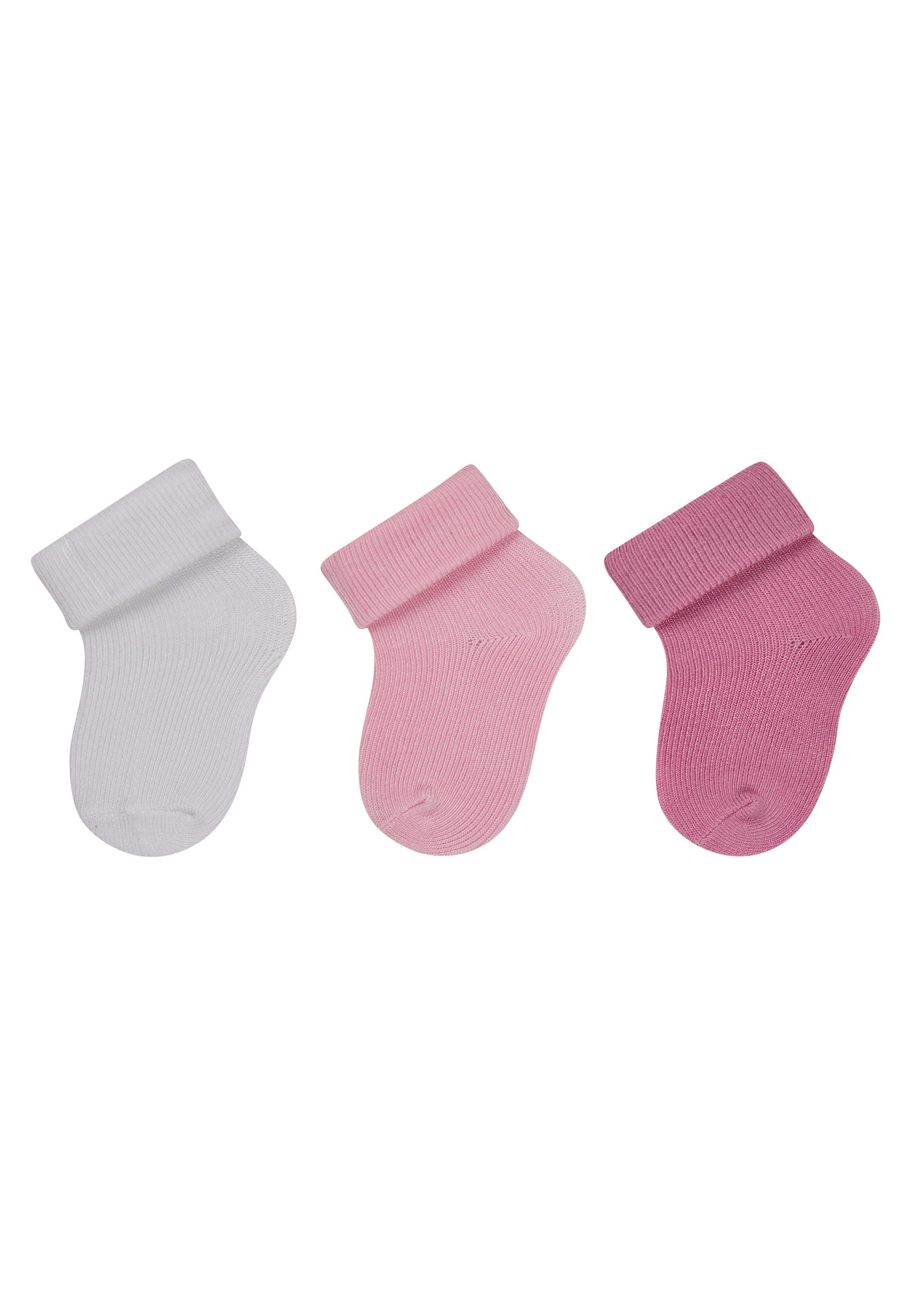 Sterntaler® Feinsöckchen Erstlingssocken 3er-Pack uni (3-Paar, 3er-Pack) Erstlingssocken 3er Pack mit Umschlag, Viskoseanteil, Geschenkbox