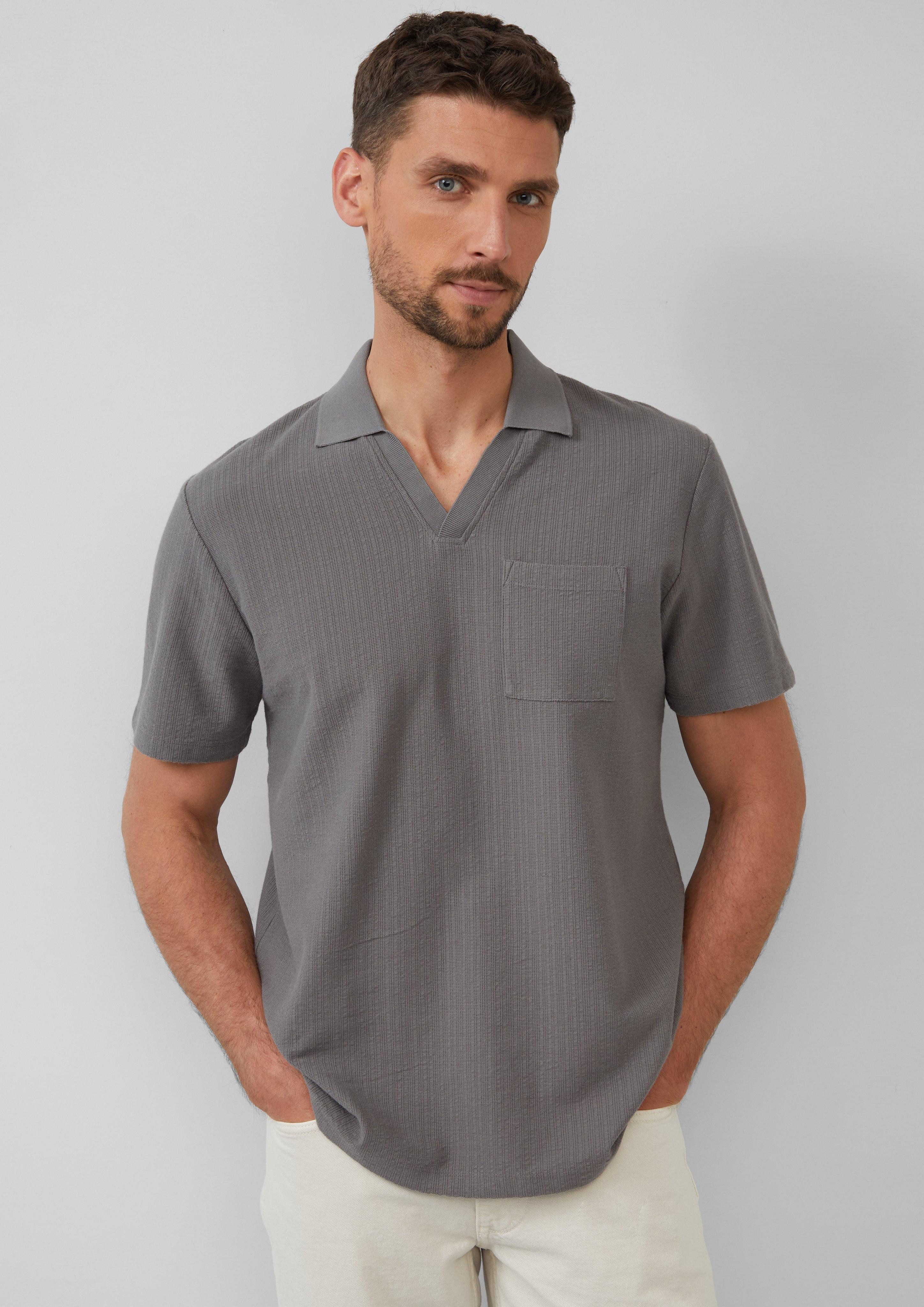 s.Oliver Kurzarmshirt Poloshirt aus Struktur-Jersey mit günstig online kaufen