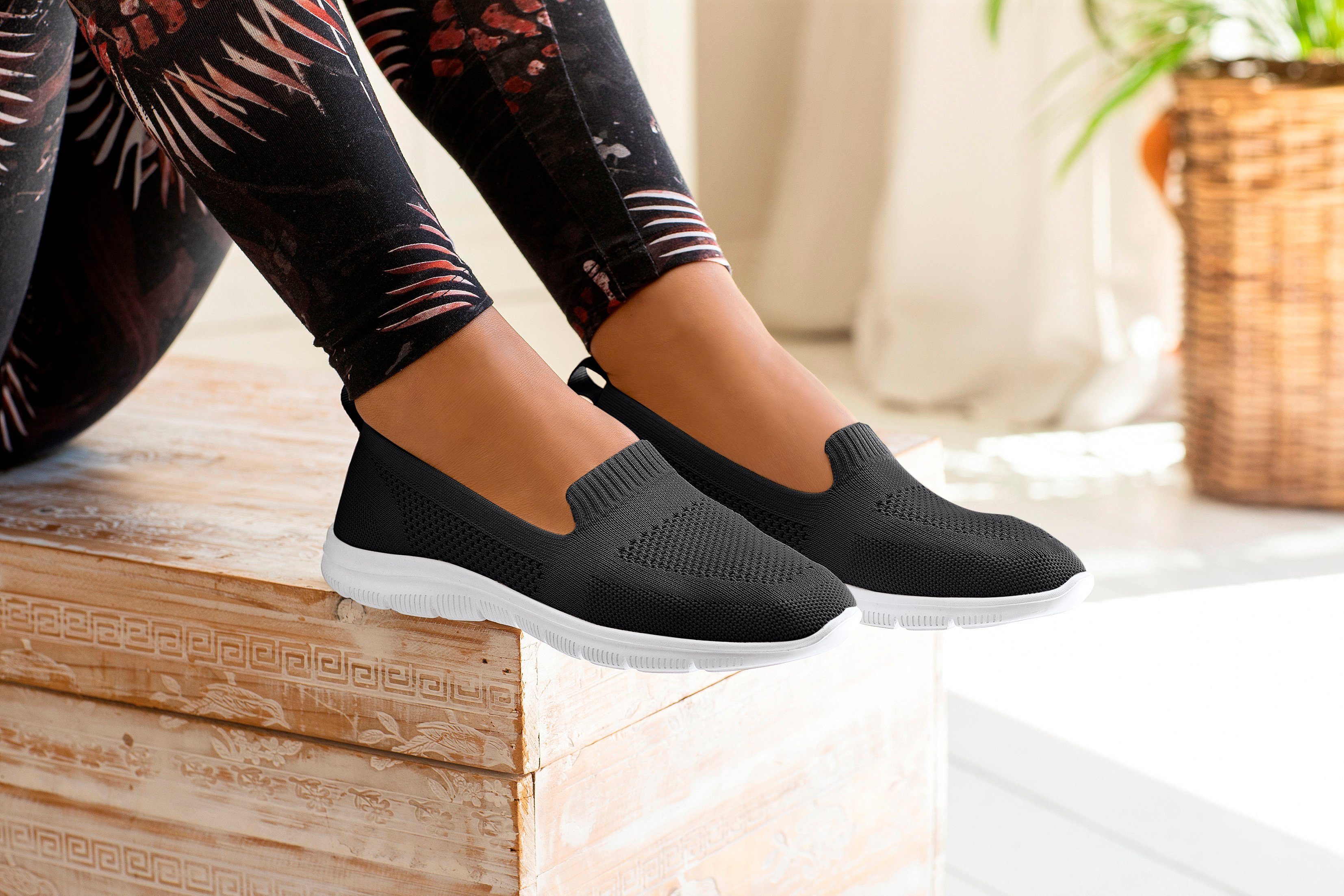 Innensohle, LASCANA VEGAN schwarz Sneaker, Halbschuh, Slipper ultraleichter herausnehmbarer