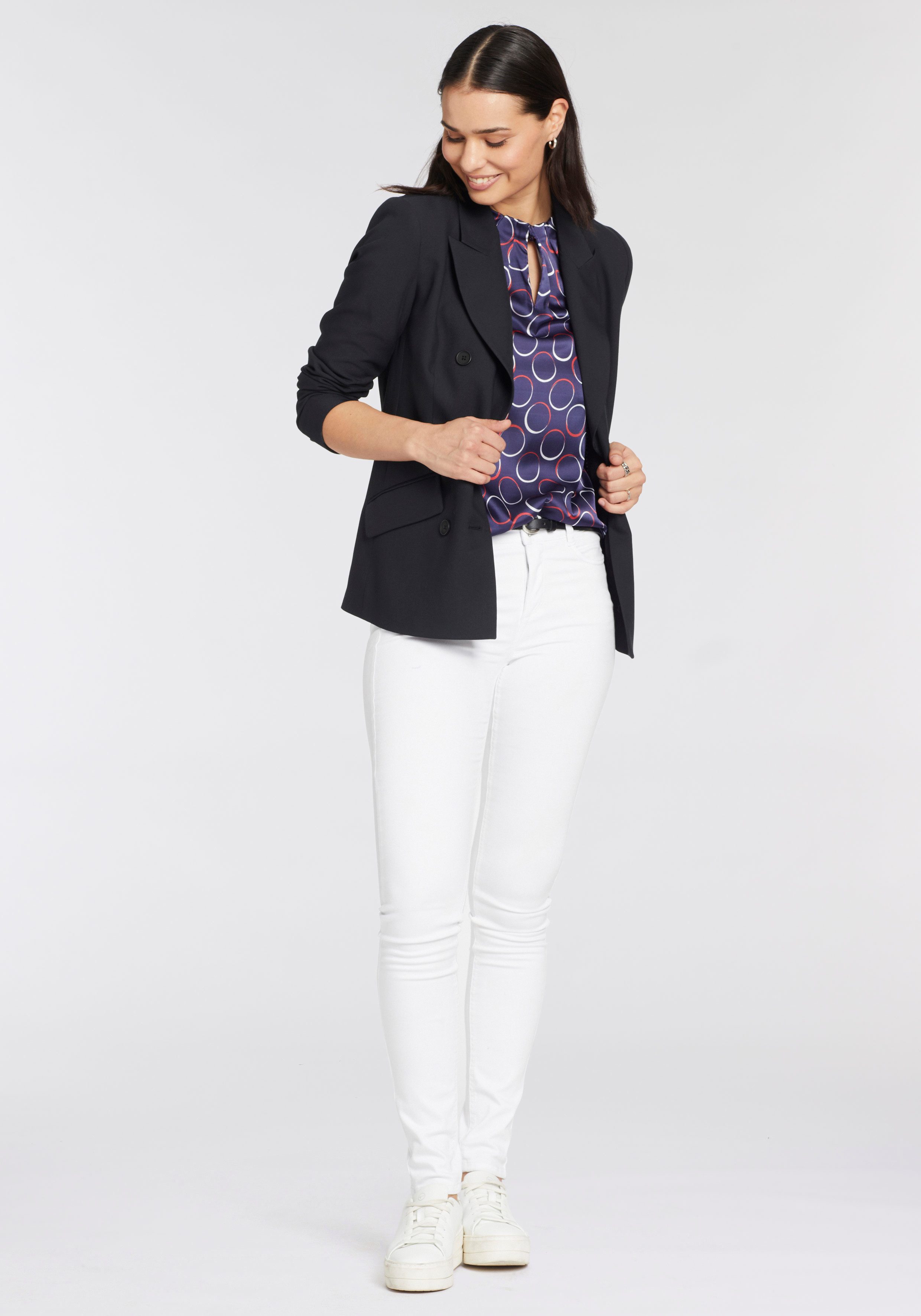 HECHTER PARIS Druckbluse mit Raffung am günstig online kaufen