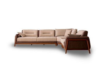 JVmoebel Ecksofa Ecksofa L-Form Beige Wohnzimmer Möbel Couch Multifunktion Couchen, 1 Teile, Made in Europa