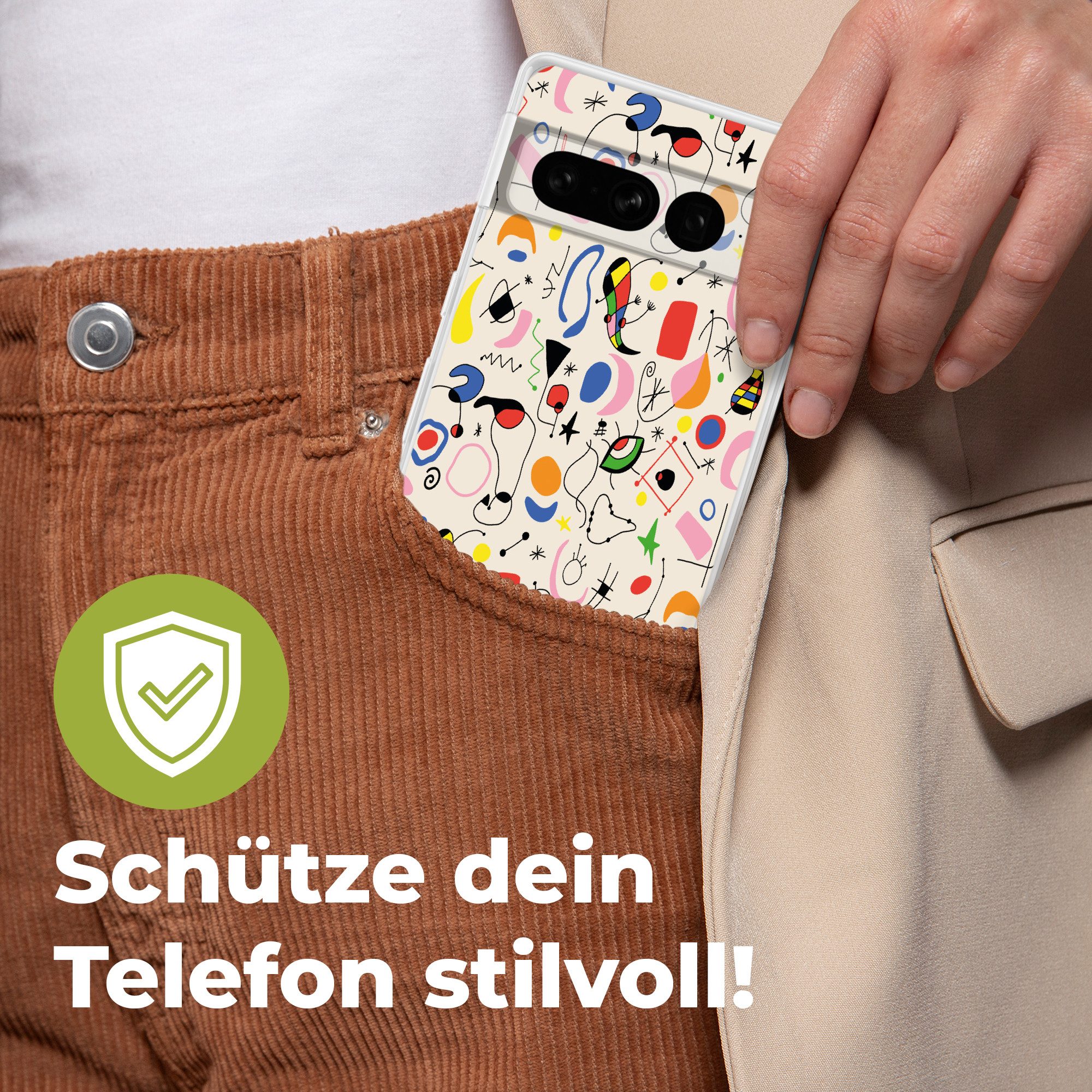 MuchoWow Handyhülle für Google Pixel 7 Pro Muster - Abstrakt - Kunst, Phone Case, Silikon, Schutzhülle Dünn