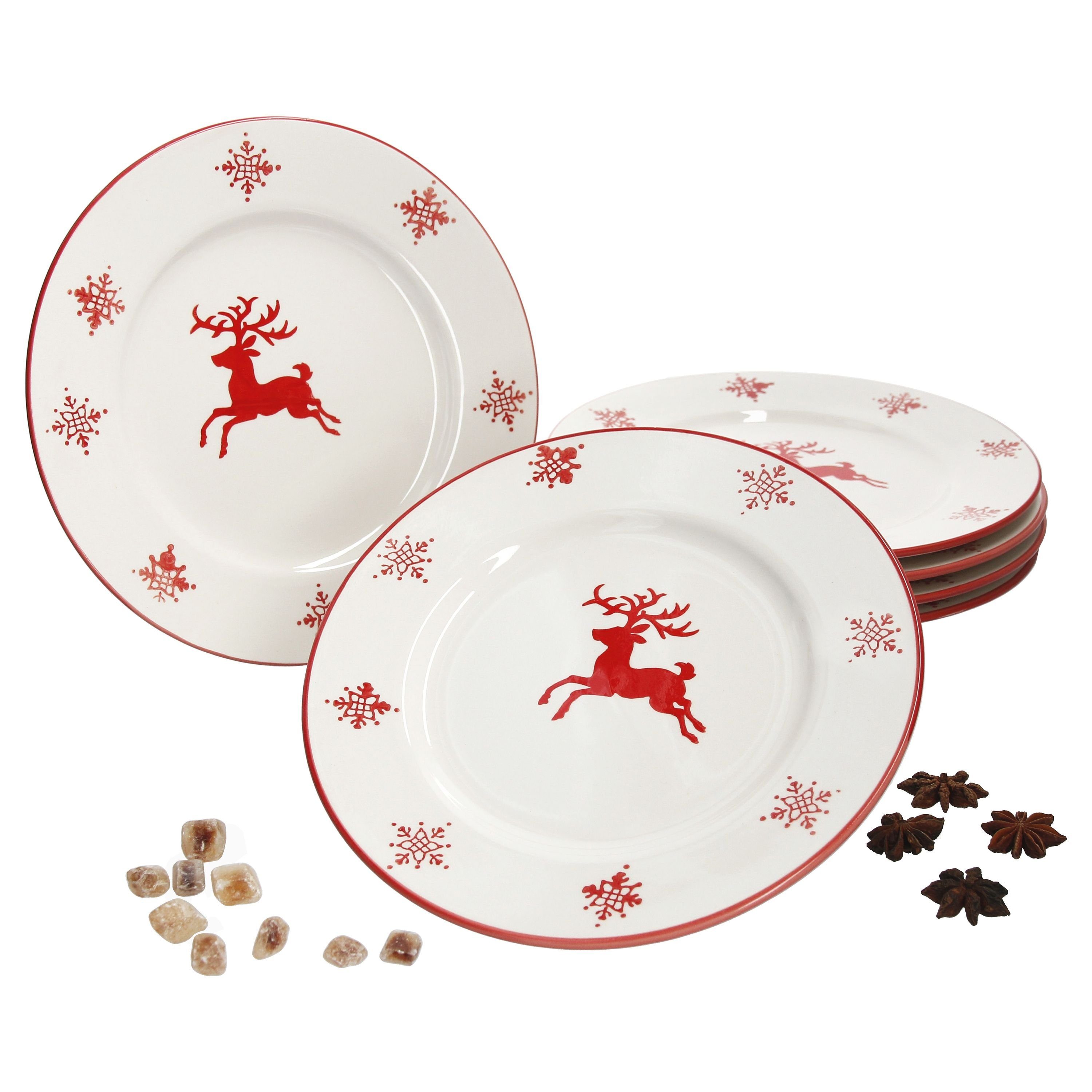 Frühstücksteller 6er Set Dessertteller Weihnachten 21cm - 23105201