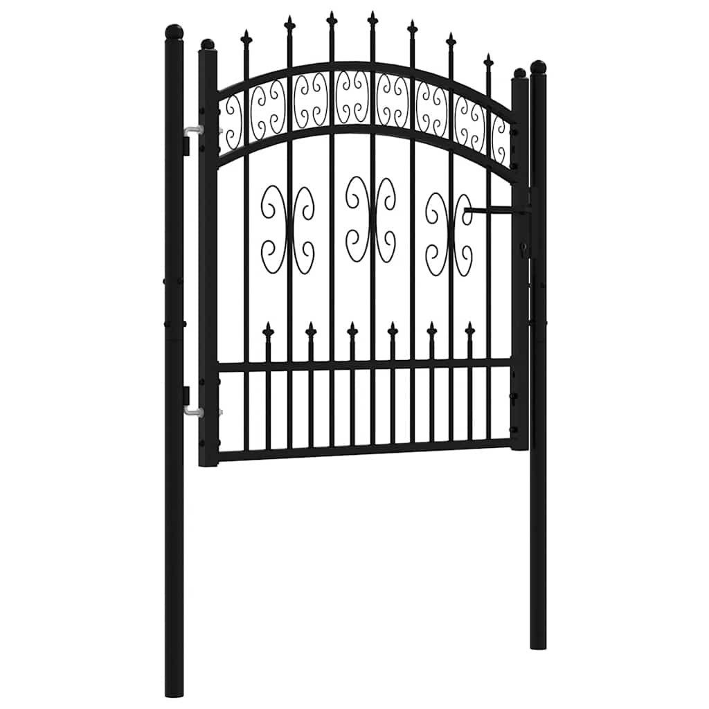 vidaXL Gartentor Gartentor KAMPEN mit Speerspitze Schwarz 103 x 100 cm Stahl
