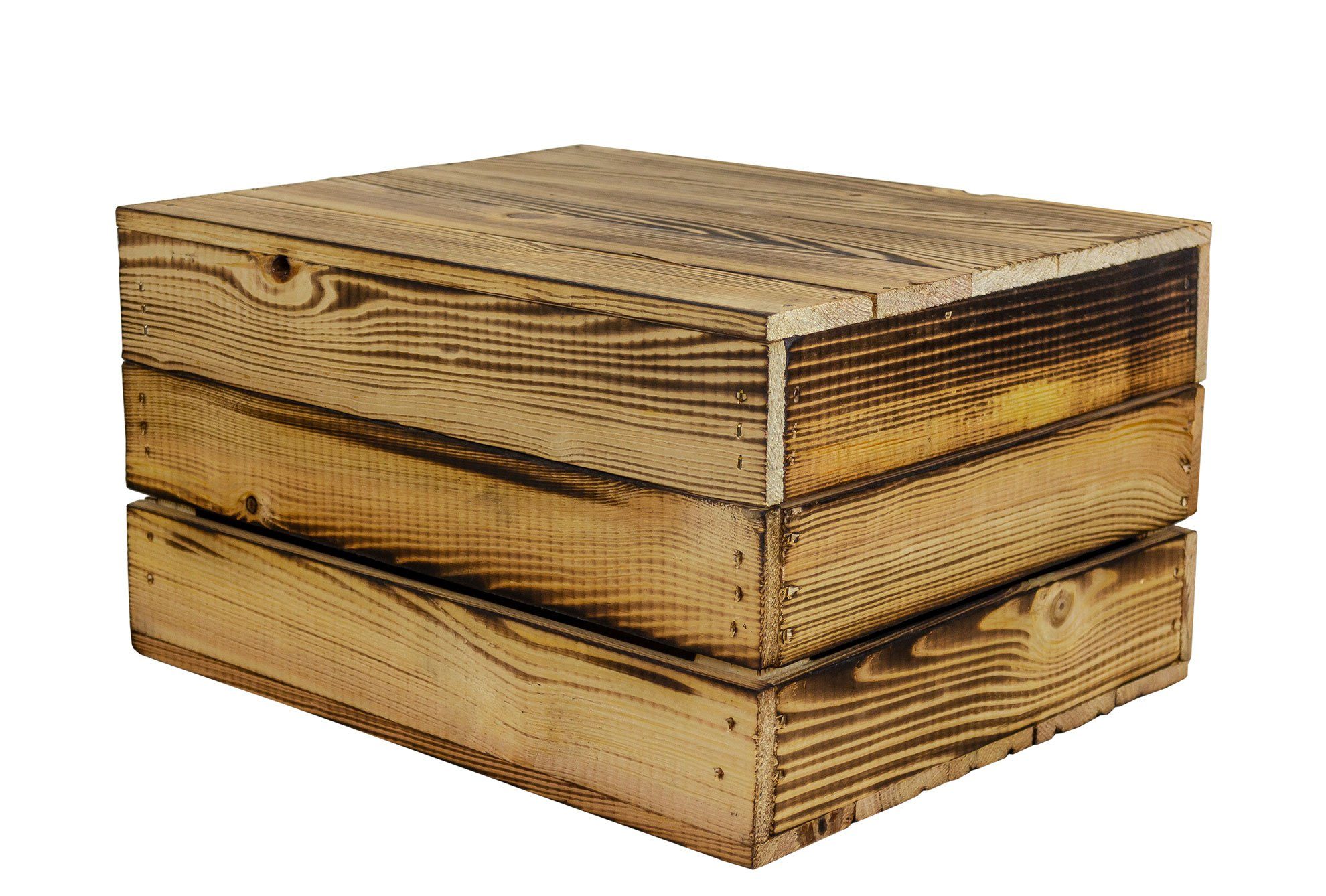 Kistenkolli Altes Land Allzweckkiste Holztruhe Assos geflammt in verschiedenen Grössen (Spar-Set)