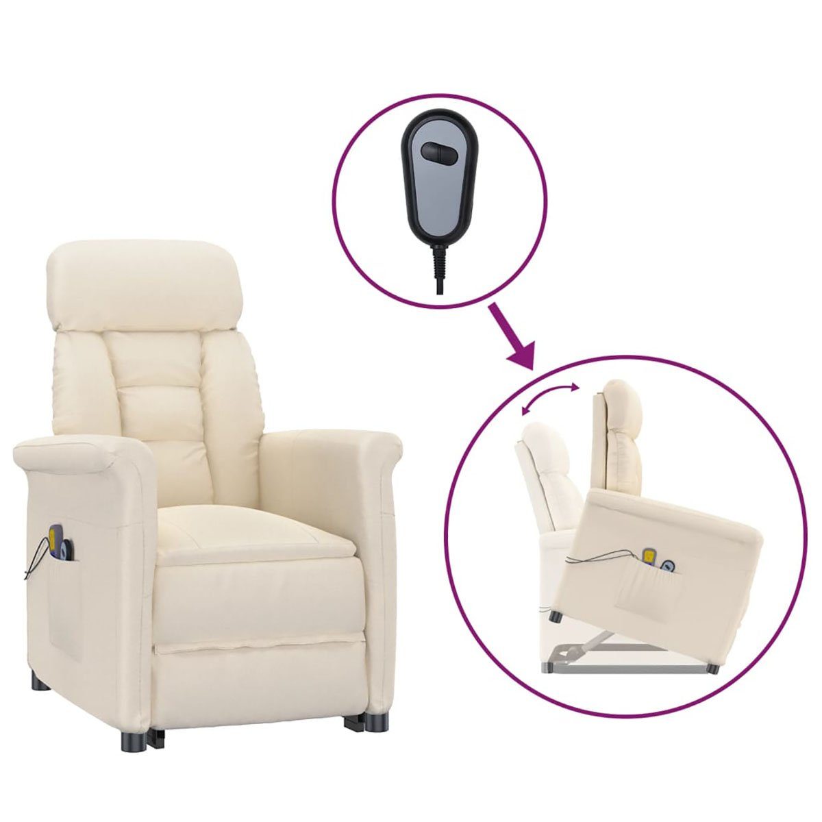 Beige DOTMALL Mikrofaser Massagesessel Elektrischer Stuhl