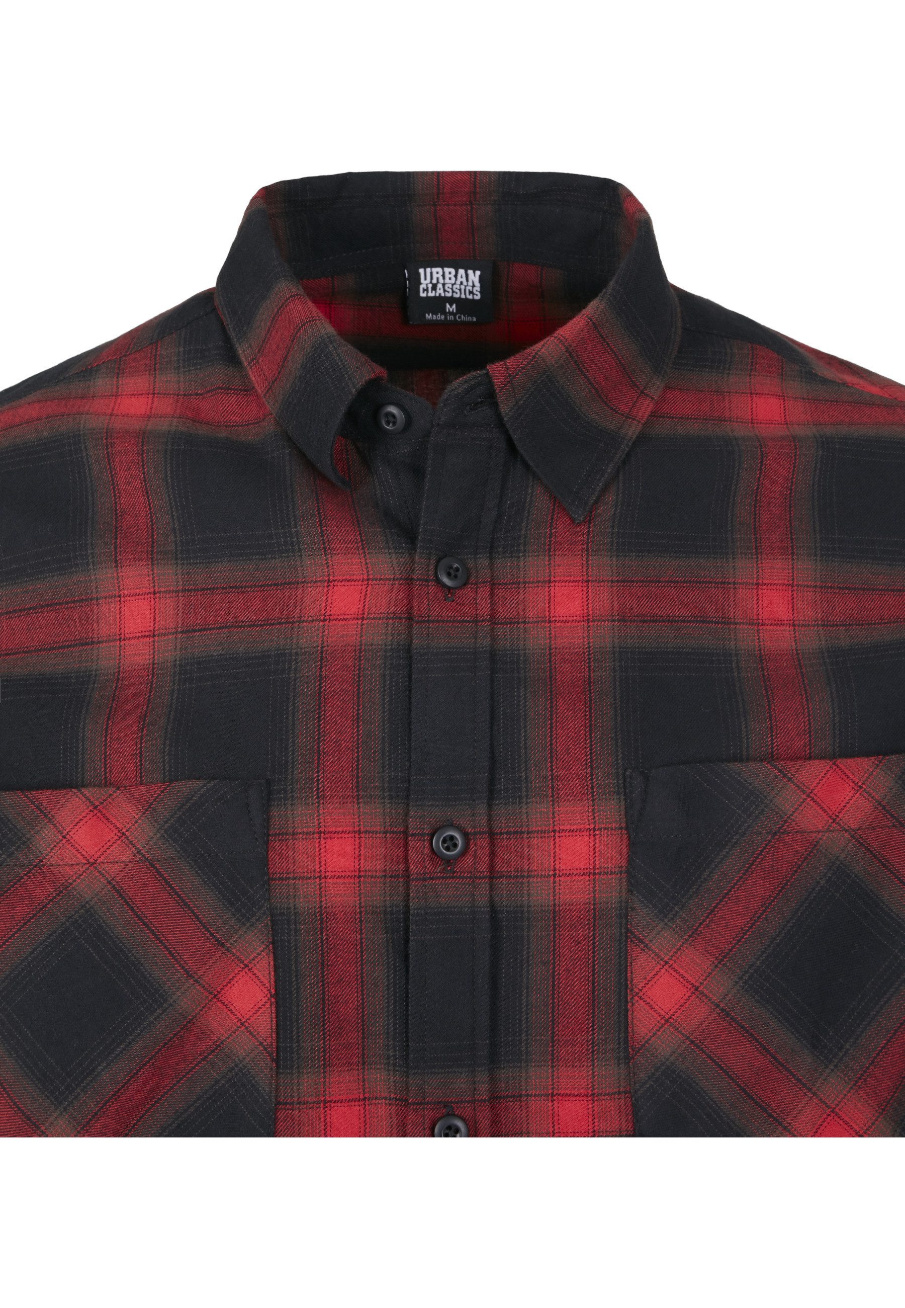 URBAN CLASSICS Kurzarmshirt Urban Classics Herren Checked Flanell Shirt 6 (1-tlg)