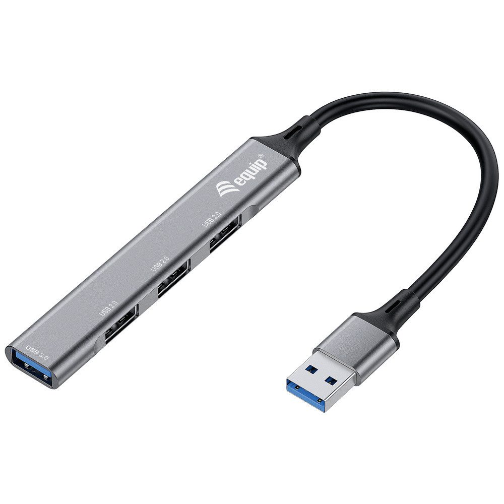 USB-Verteiler Equip 128960 4 Port USB 3.2 Gen 1-Hub (USB 3.0) Schwarz, Grau