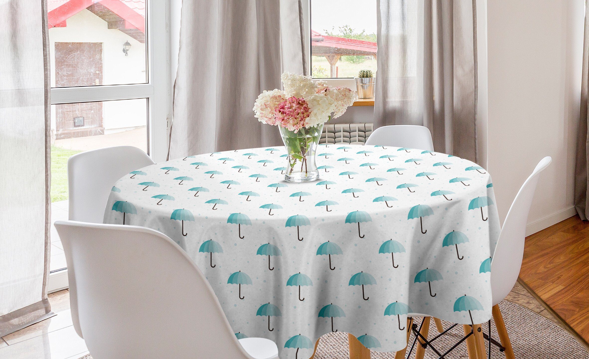 Kunst Tischdecke Dekoration, Abdeckung Runden für Esszimmer Abakuhaus Unregelmäßige Kreis Regenschirm Küche Tischdecke Regen