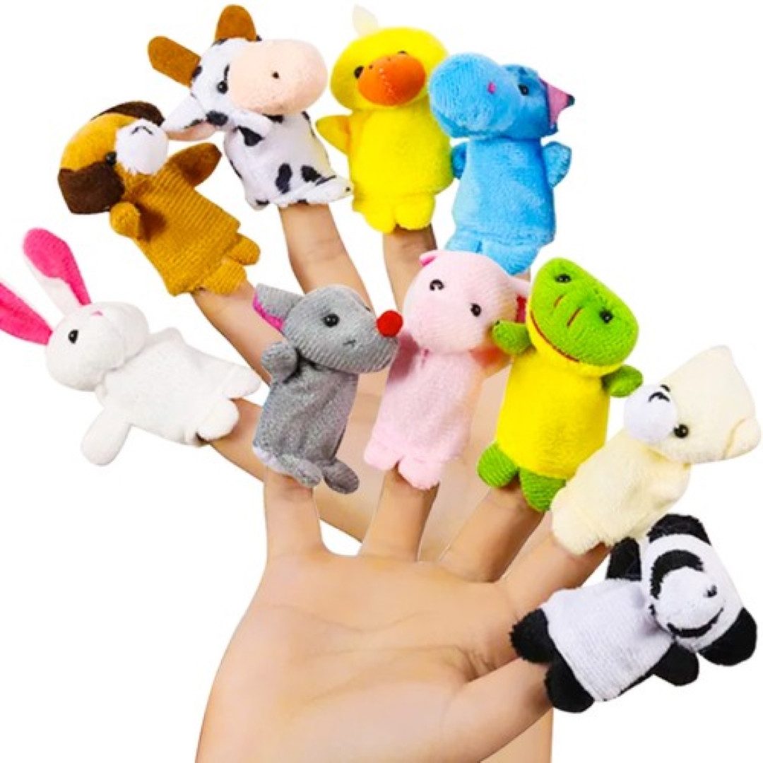 KRUZZEL Fingerpuppe Kreatives Fingerpuppen-Set 10 Tiere günstig online kaufen
