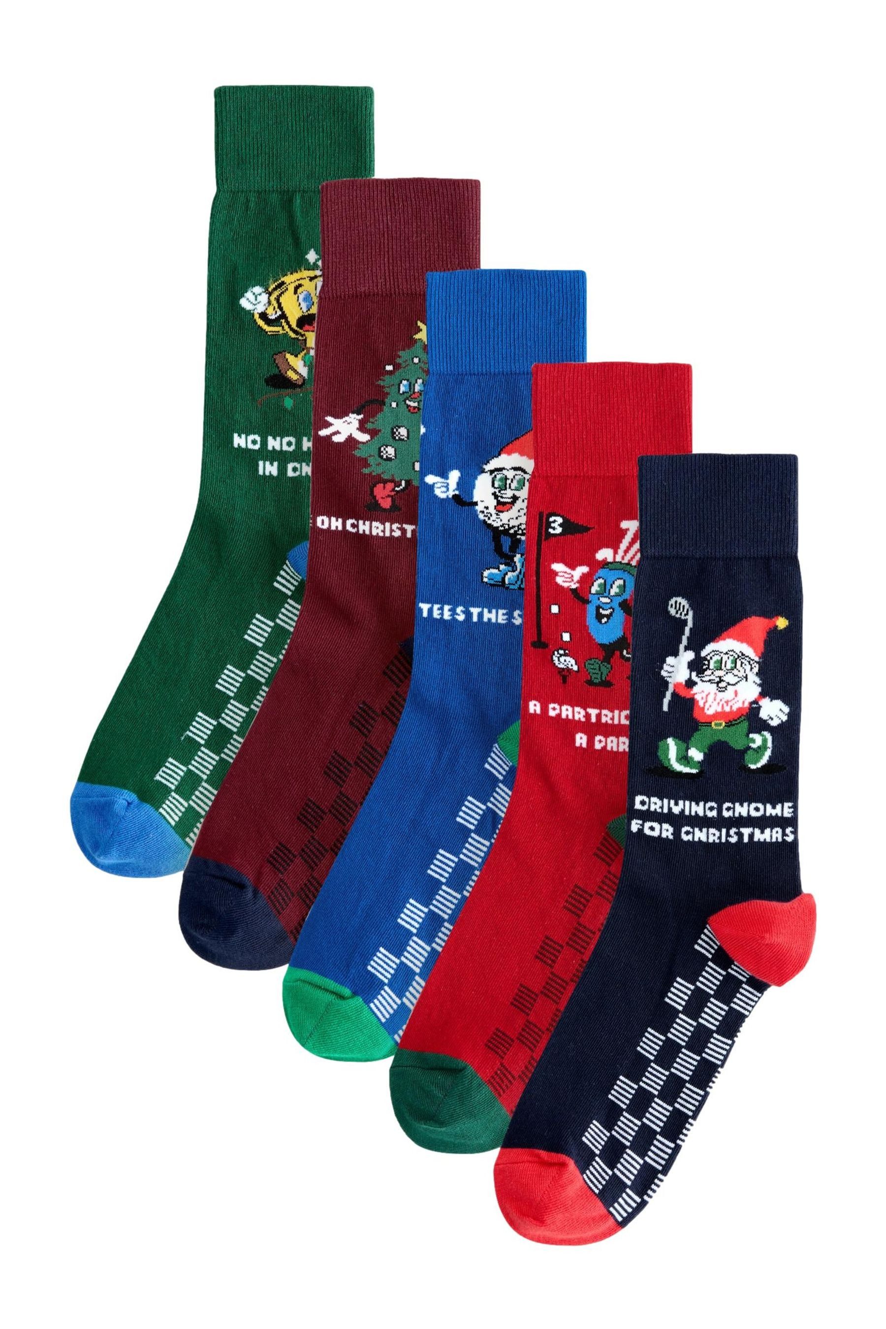 Basicsocken 5er-Pack Socken mit Weihnachtsmotiv