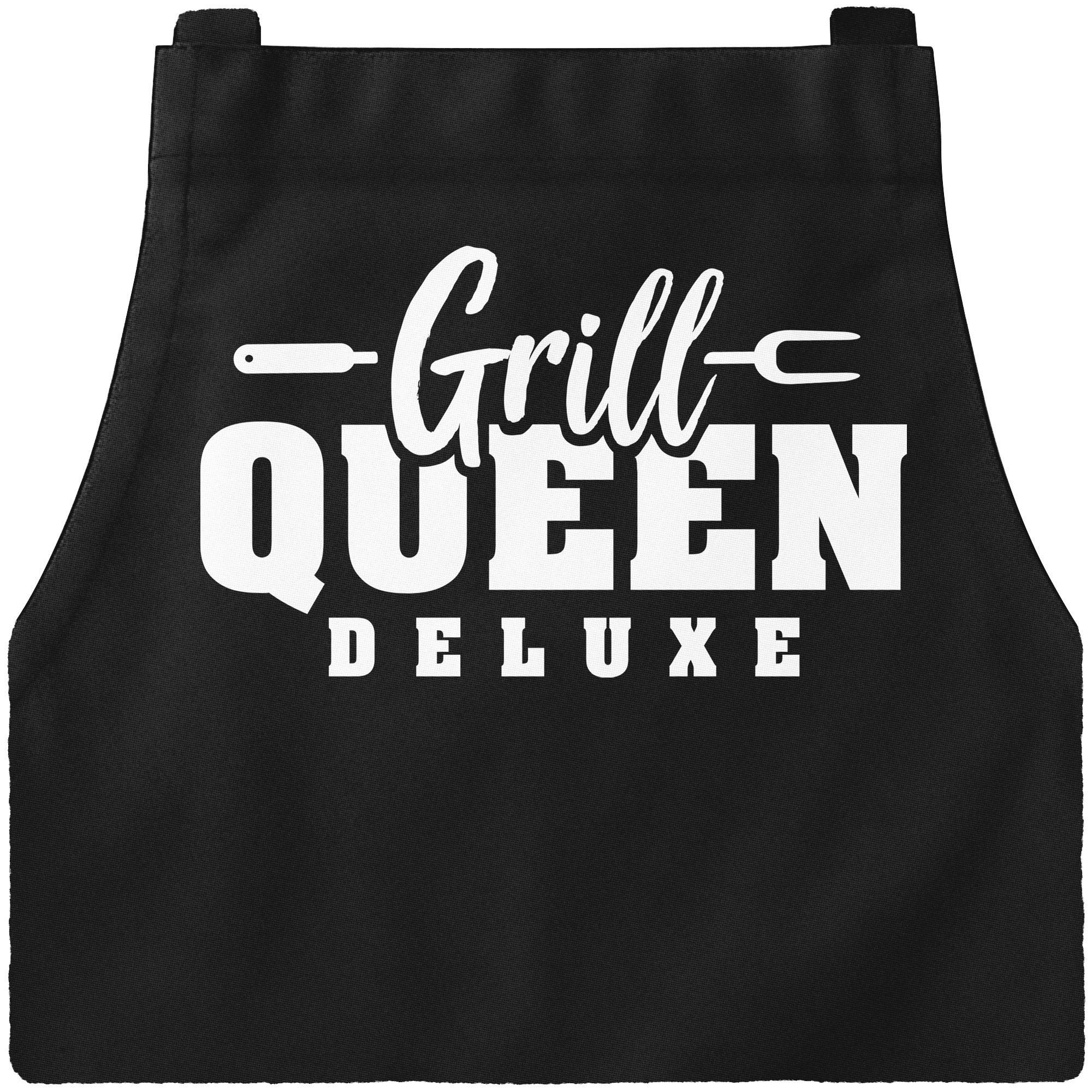 MoonWorks Grillschürze Grill-Schürze für Frauen mit Spruch Grill Queen Deluxe, mit kreativem Aufdruck