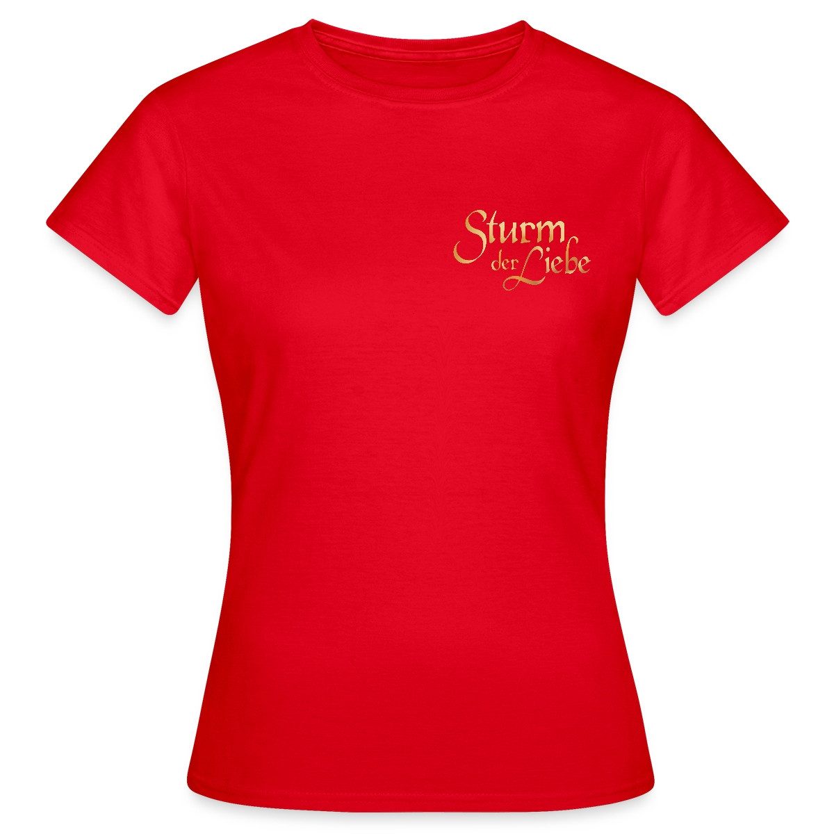 Spreadshirt T-Shirt Sturm Der Liebe Logo Gold Textur Frauen T-Shirt (1-tlg)