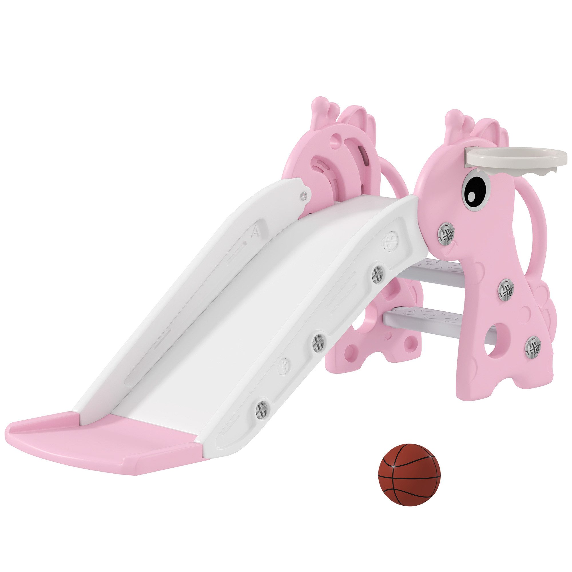 AIYAPLAY Rutsche Kinder 3-in-1 Kinderrutsche Gartenrutsche für 1-3 Jahre, (Kleinkinderrutsche, 1-tlg., 3-in-1 Kinderrutsche), für Indoor & Outdoor für 1-3 Jahre Kinder, Rosa