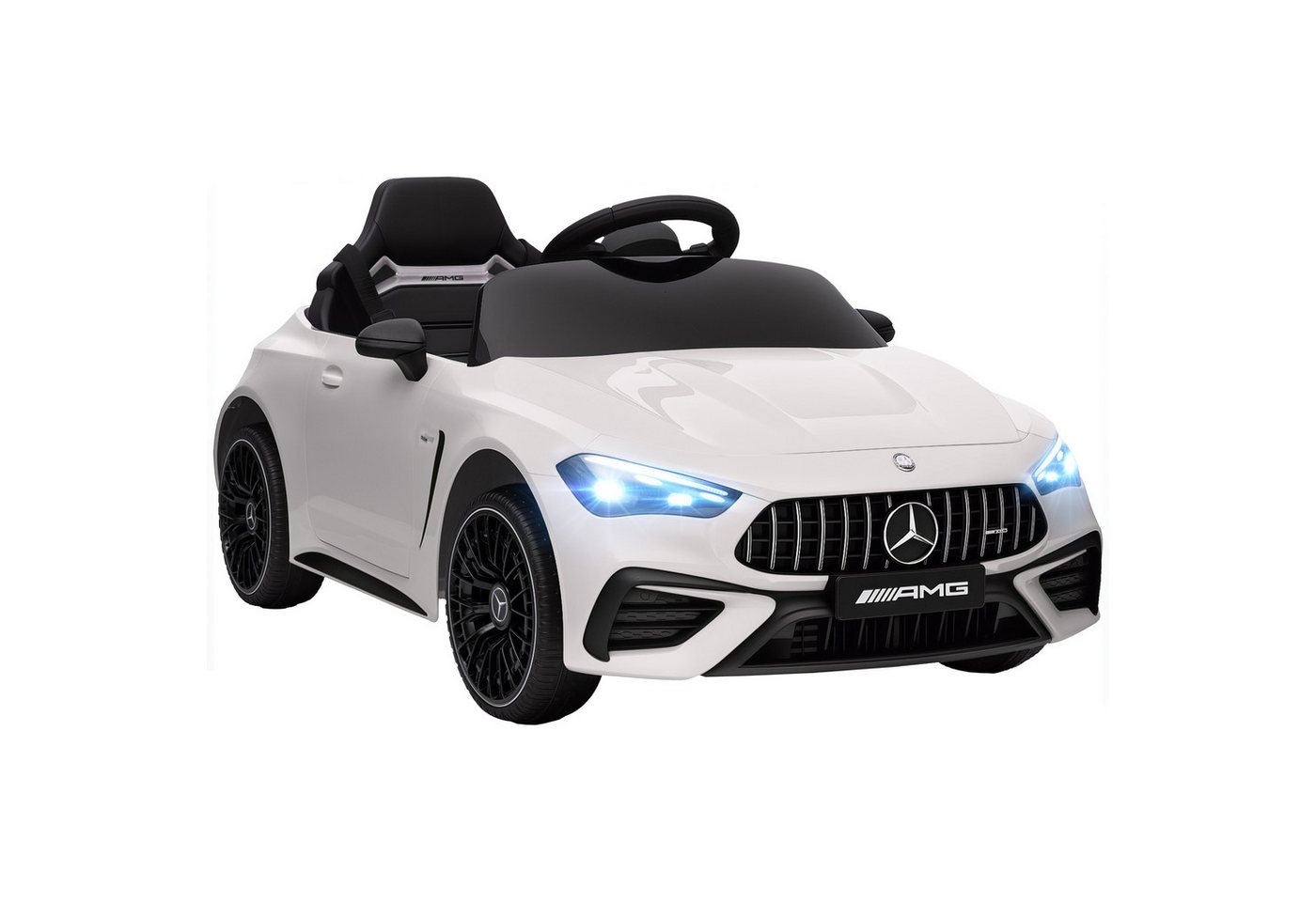 AIYAPLAY Elektro-Kinderauto Merceds-Benz AMG GTR Kinderauto mit 2,4G Fernbedienung, Hupe, Belastbarkeit 25 kg, (1-tlg), für 3-6 Jahre Kinder, Weiß