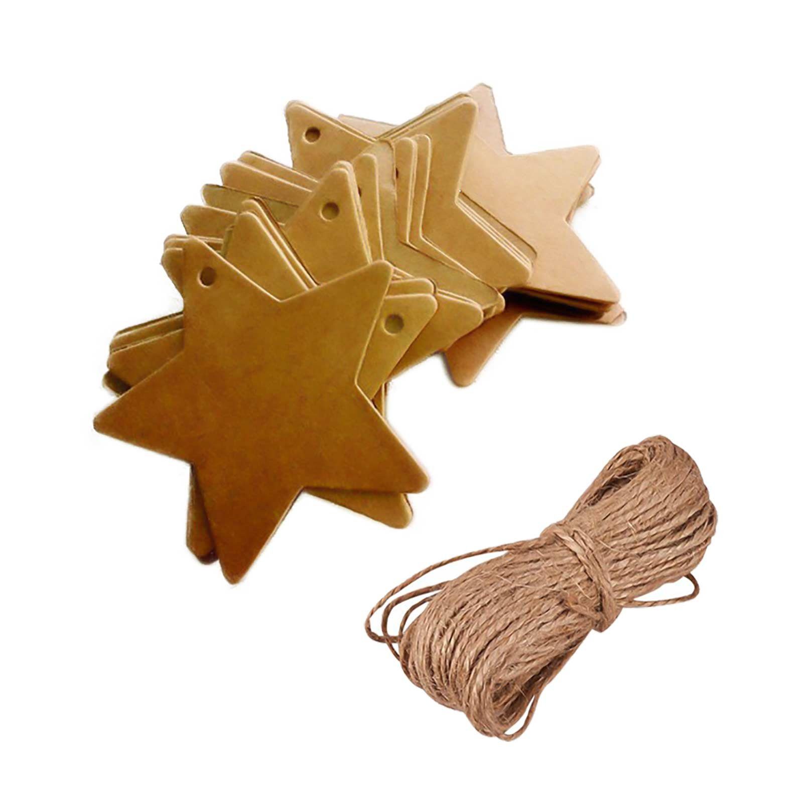 maDDma Geschenkpapier 100 Preisschilder Hänger Geschenk Etiketten Labels Loch 5mm mit Garn, Sterne. € 5,29, (€ 0,05 pro 1 Stk).