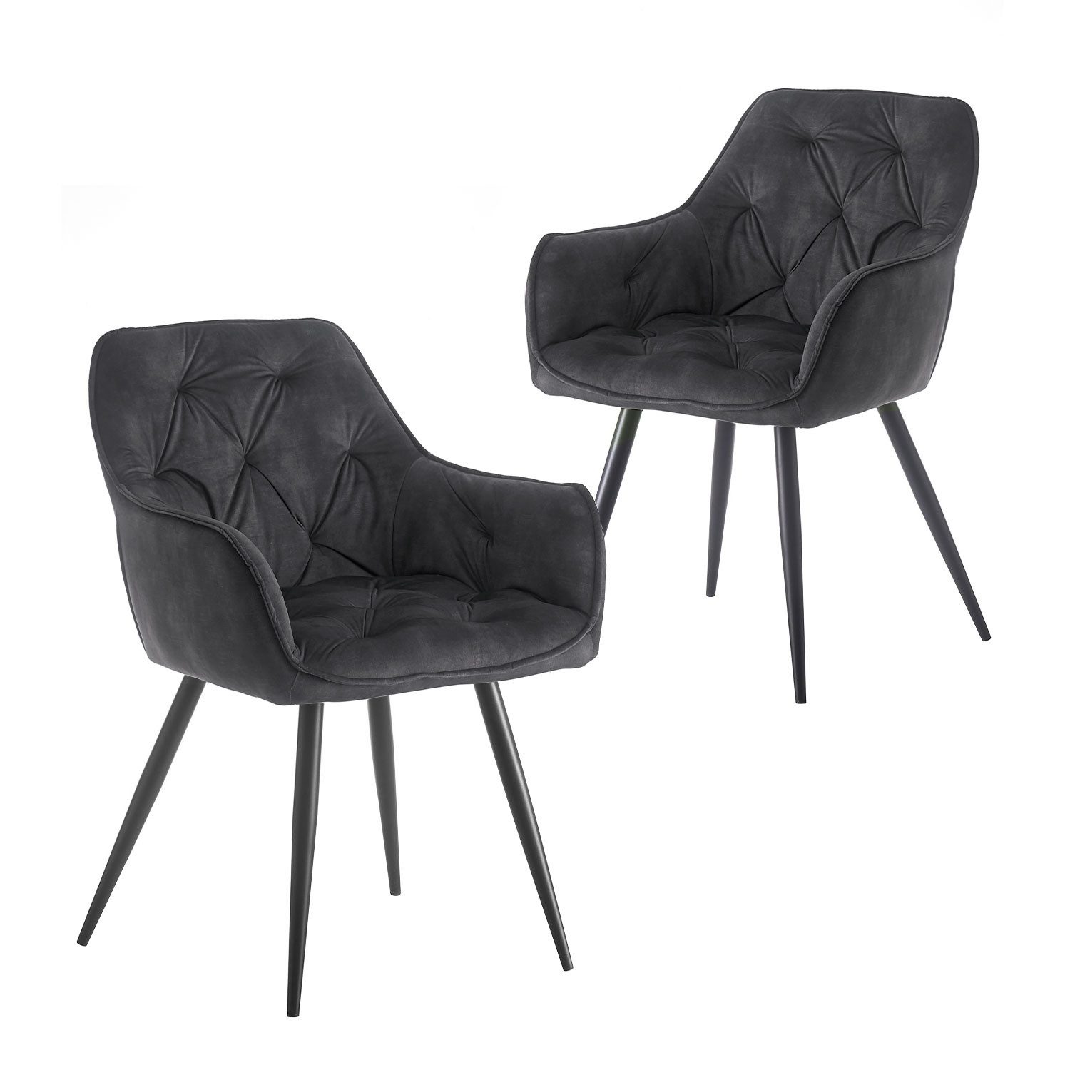 B&D home Polsterstuhl DIETER (2er Set, 2 St), Steppung, mit Armlehnen günstig online kaufen