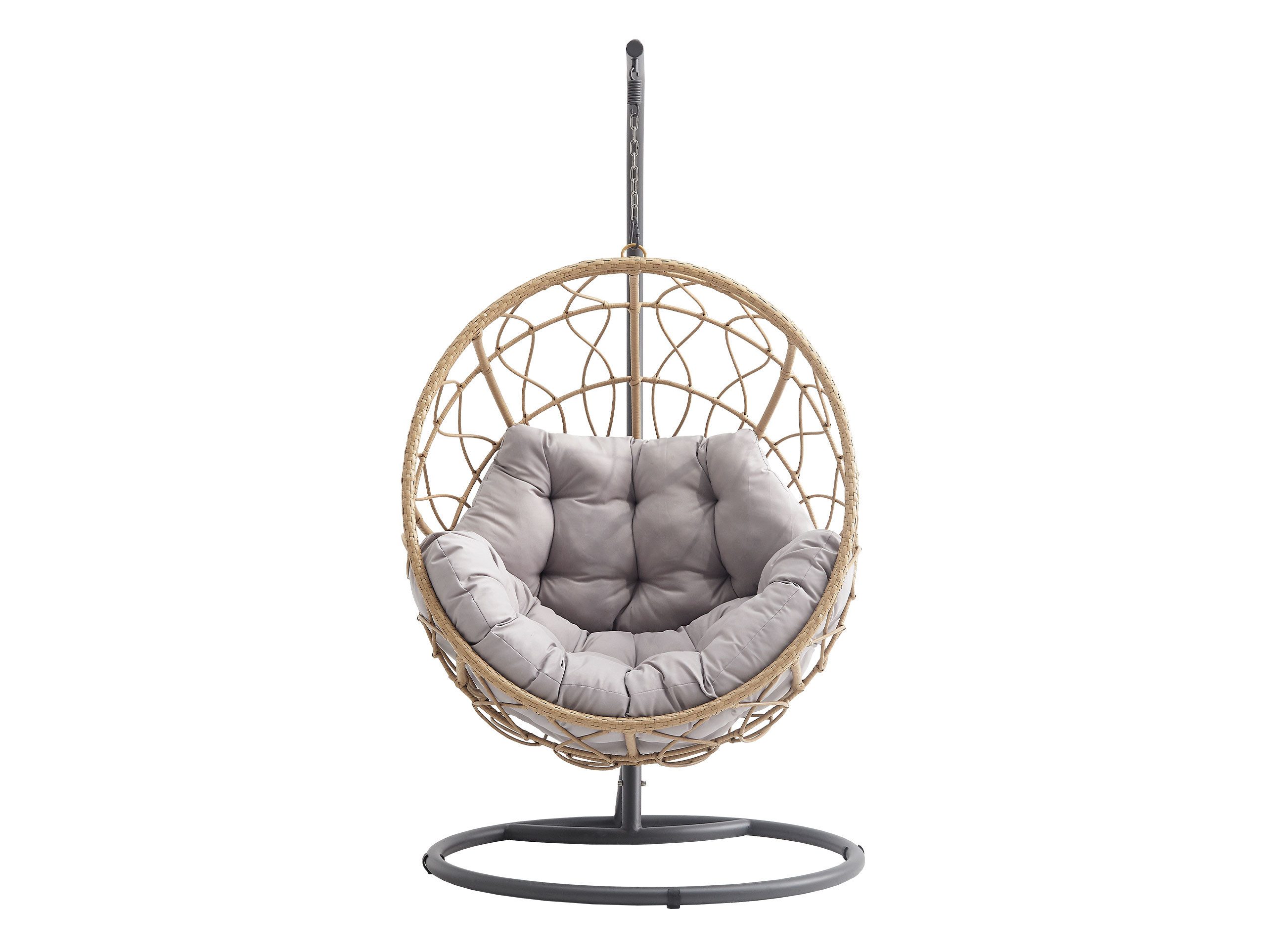 MIRJAN24 Hängesessel Aria, Korb aus natürlichem Rattan, Aluminiumskelett