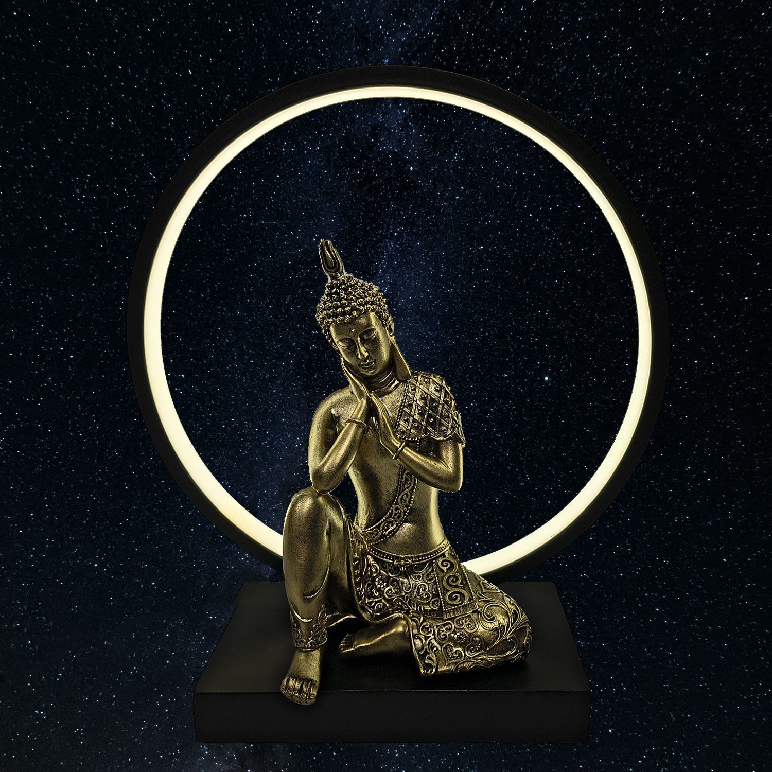 colourliving LED Tischleuchte Buddha Lampe LED günstig online kaufen