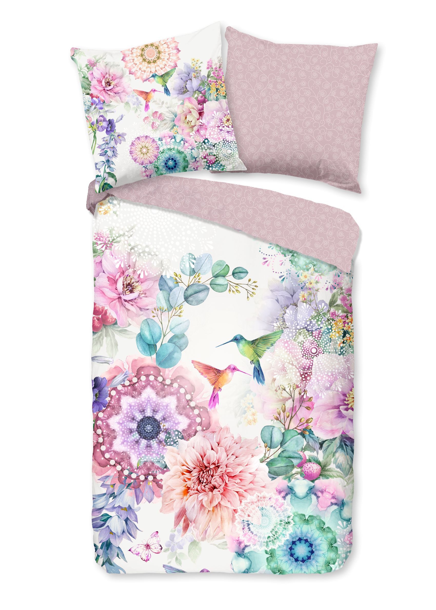 hip Bettwäsche hip Satin Bettwäsche 135x200 Isaye Kolibri magisch Mandala Wende Fairy, Satin, 2 teilig