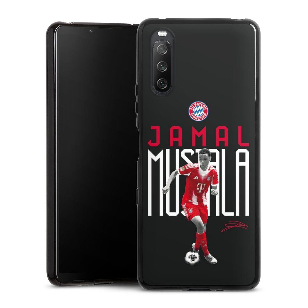 DeinDesign Handyhülle FC Bayern München Jamal Musiala Offizielles Lizenzprodukt, Sony Xperia 10 III Silikon Hülle Bumper Case Handy Schutzhülle
