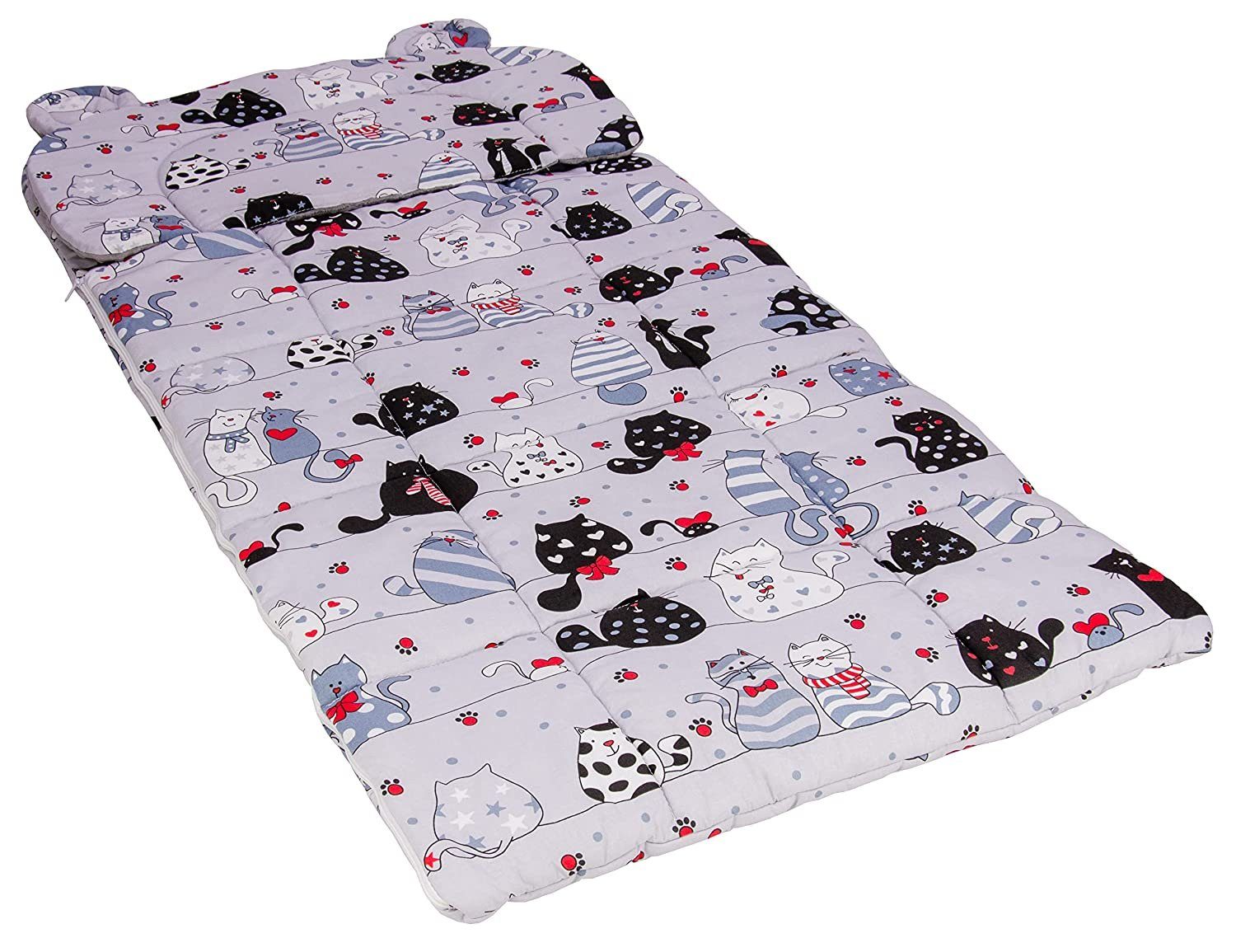 Best for Kids Kinderschlafsack Kinderschlafsack Set 3in1 mit Kissen & Tasche (Schlafsack-Set für Kinder, 3 tlg., Set bestehend aus Schlafsack), Kissen mit Bärenohren & Transporttasche