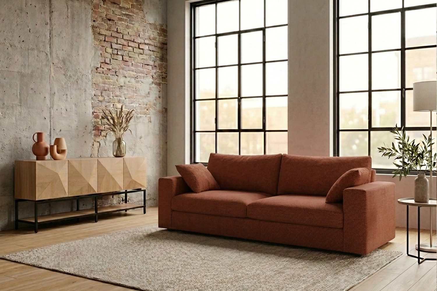 KAWOLA 3-Sitzer AMINA Stoff Couch - Gemütlichkeit - Wohnzimmer Sofa - 3 Sitzer, Modernes Sofa für Drei, hochwertiger Bezug, toller Sitzkomfort – Bild 2 von 5