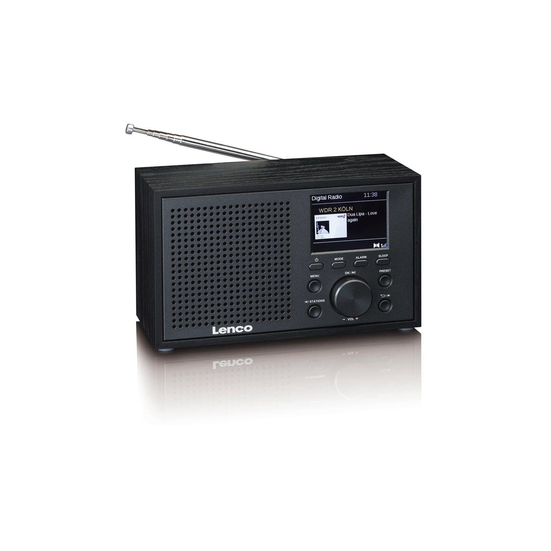 Schwarz Bluetooth mit Lenco DAB+/FM Digitalradio 3 Radio (DAB) W) DAR-017 (Digitalradio (DAB),