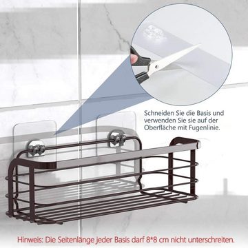 Elegear Duschkorb Duschablage Edelstahl ohne bohren, Duschregal mit Haken (Set, 2-tlg), Duschablage Selbstklebendes mit 3 Klebeflächen für Bäder Küchen