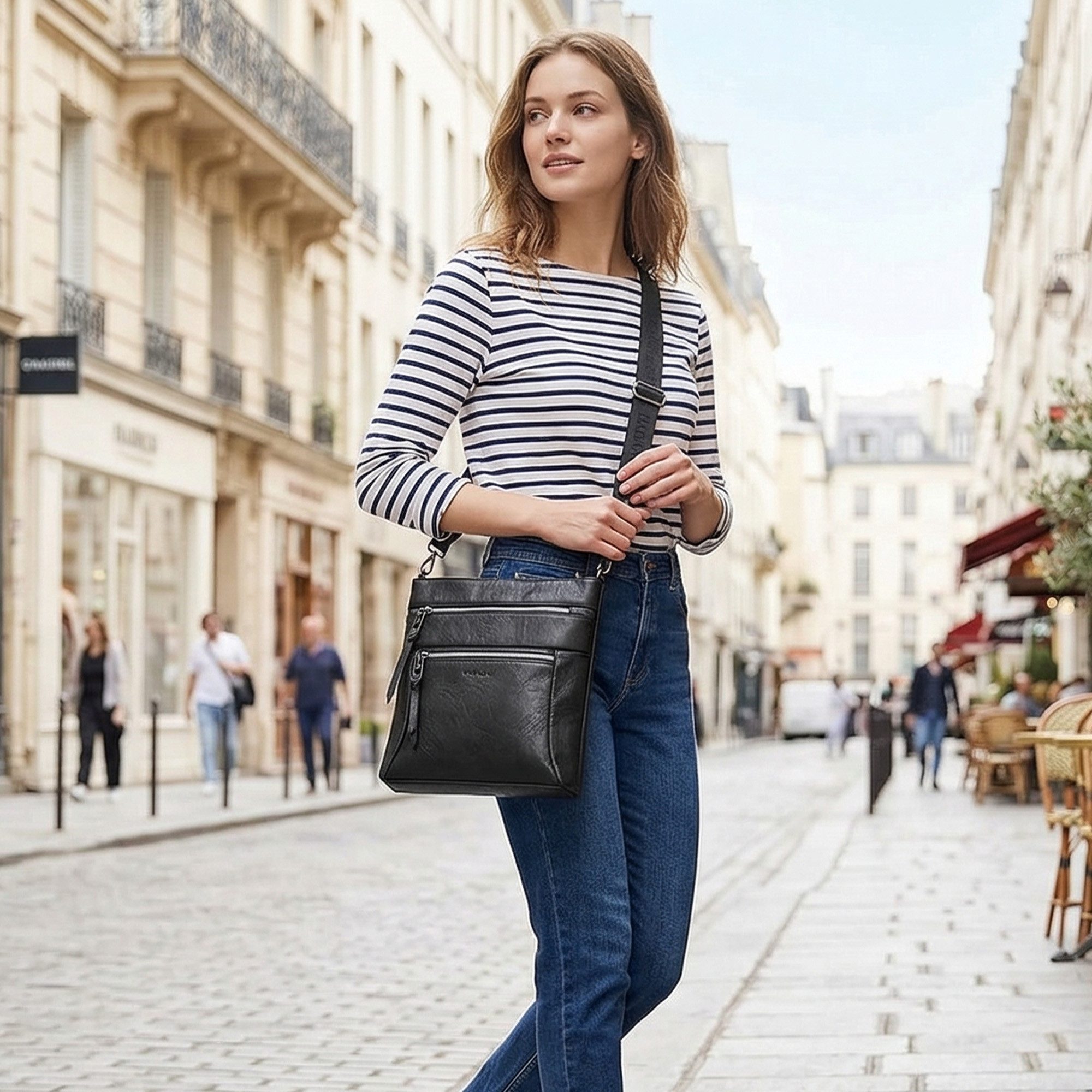 TANTOMI Schultertasche Damen Umhängetasche mit Mehreren Fächern und RFID-Schutz (Crossbody Bag aus PU-Leder mit verstellbarem Schultergurt), Ideal für Alltag, Reisen, Arbeit, Shopping und Spaziergänge