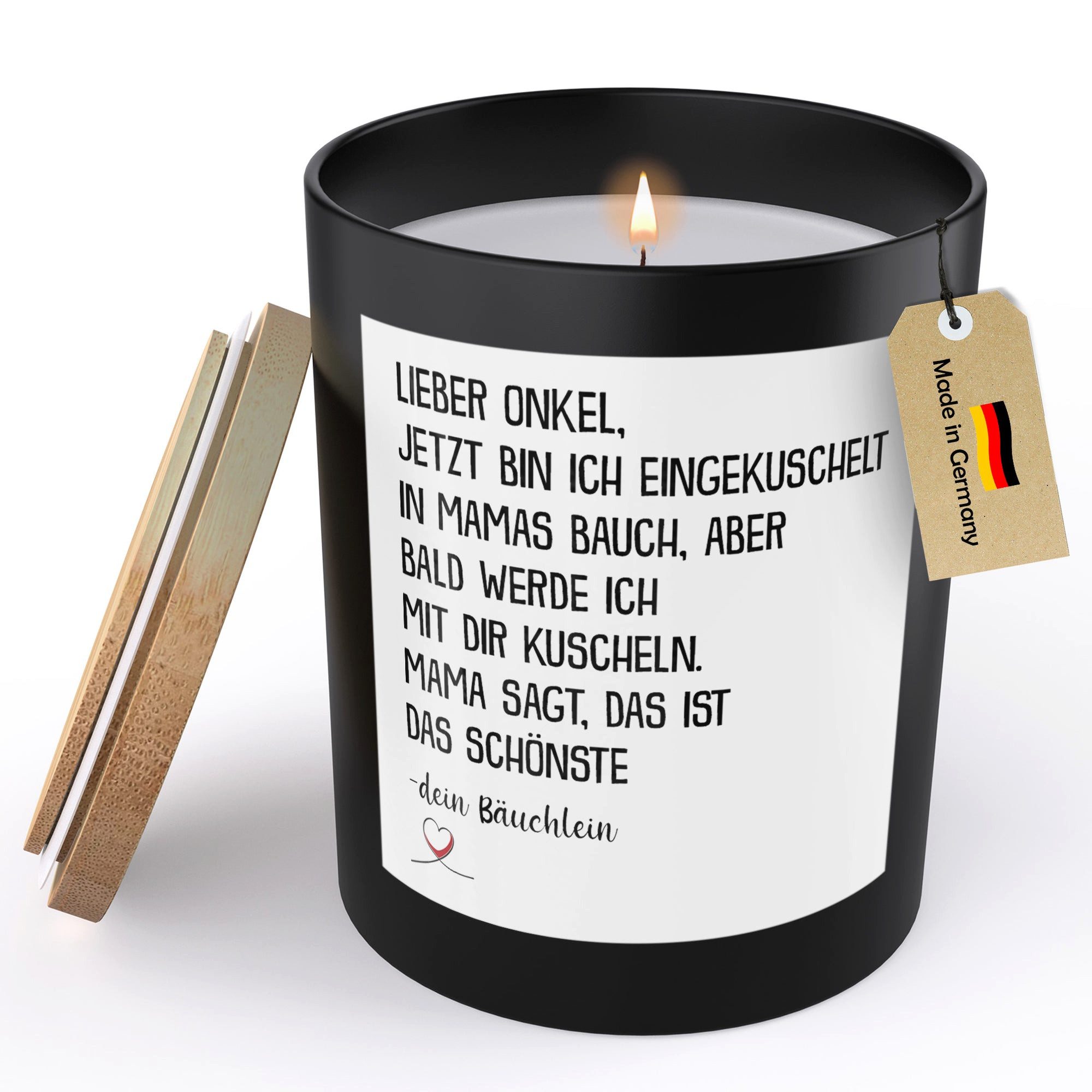 22Feels Duftkerze Deko Du Wirst Onkel Schwangerschaft Geschenk Männer Herren Spruch, MADE IN GERMANY, Europäisches Sojawachs, Handgegossen