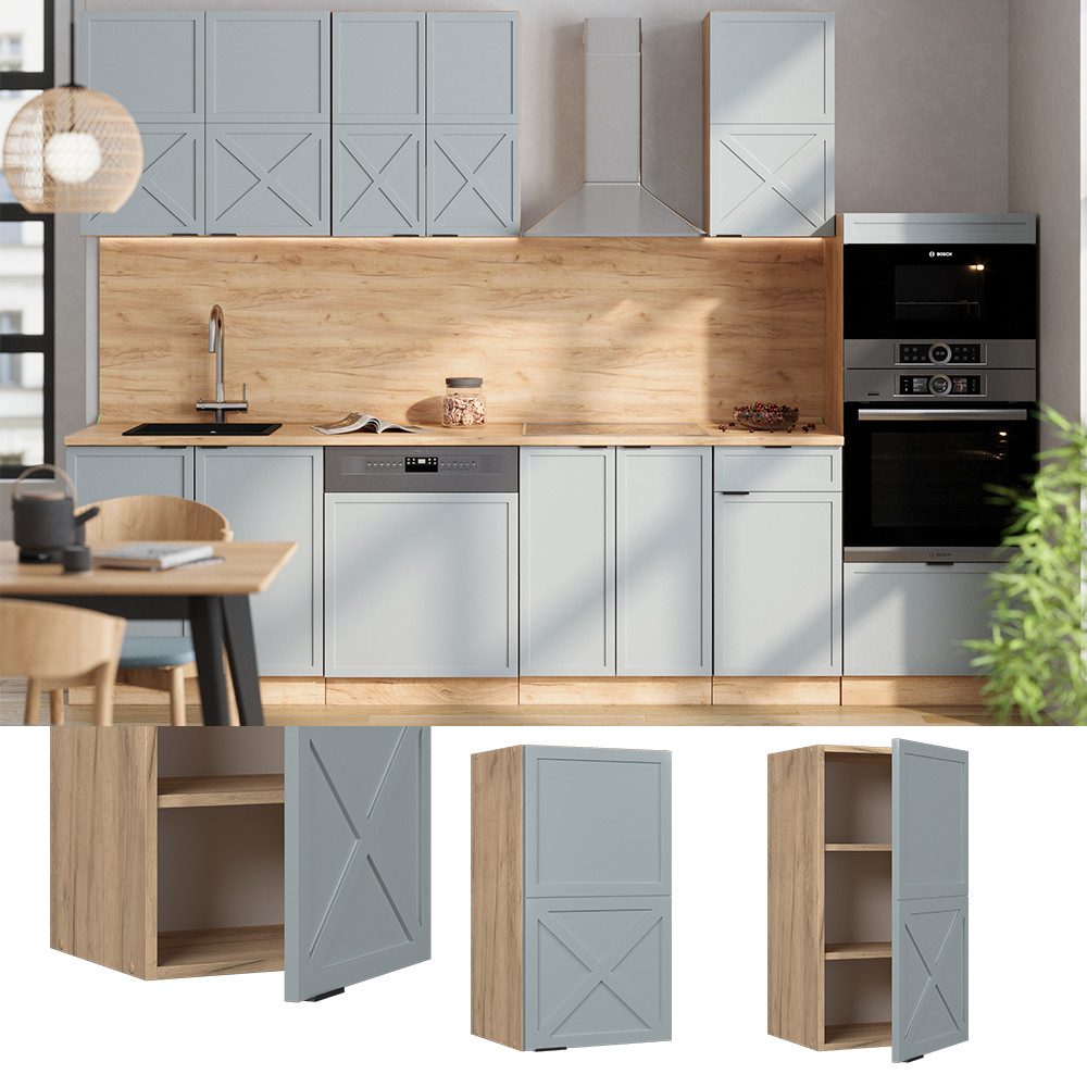 Vicco Hängeschrank Fame-Line, Hellblau-grau/Goldkraft Eiche, 40 günstig online kaufen
