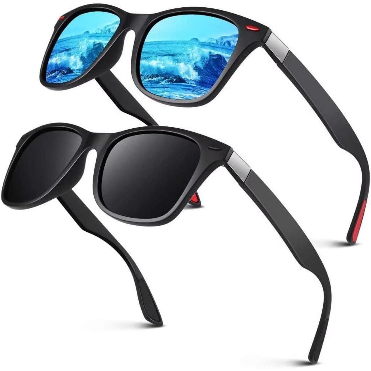 Retrosonnenbrille Sonnenbrille Matt Schwarz Grau & Matt Schwarz Blau Verspiegelt