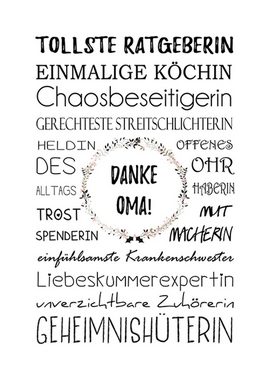 artissimo Poster Poster mit Spruch DinA4 Sprüche Geschenk-Idee Oma Großmutter Danke, Zitate und Sprüche: Oma