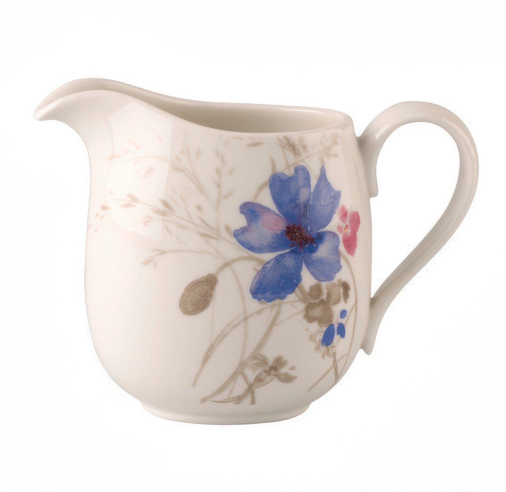Villeroy & Boch Milchkännchen Mariefleur Gris, 300 l, Spülmaschinengeeignet, Mehrfarbig, Motiv: Blumen