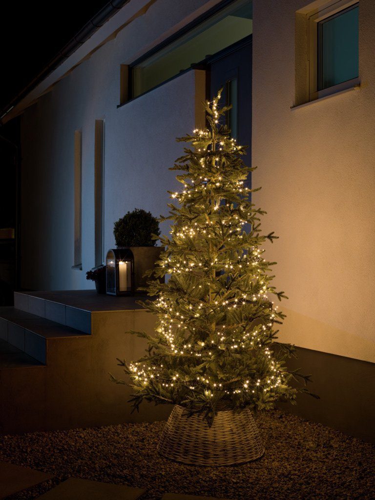 Dioden weiße LED-Lichterkette aussen, 1000 warm Weihnachtsdeko KONSTSMIDE gefrostet,