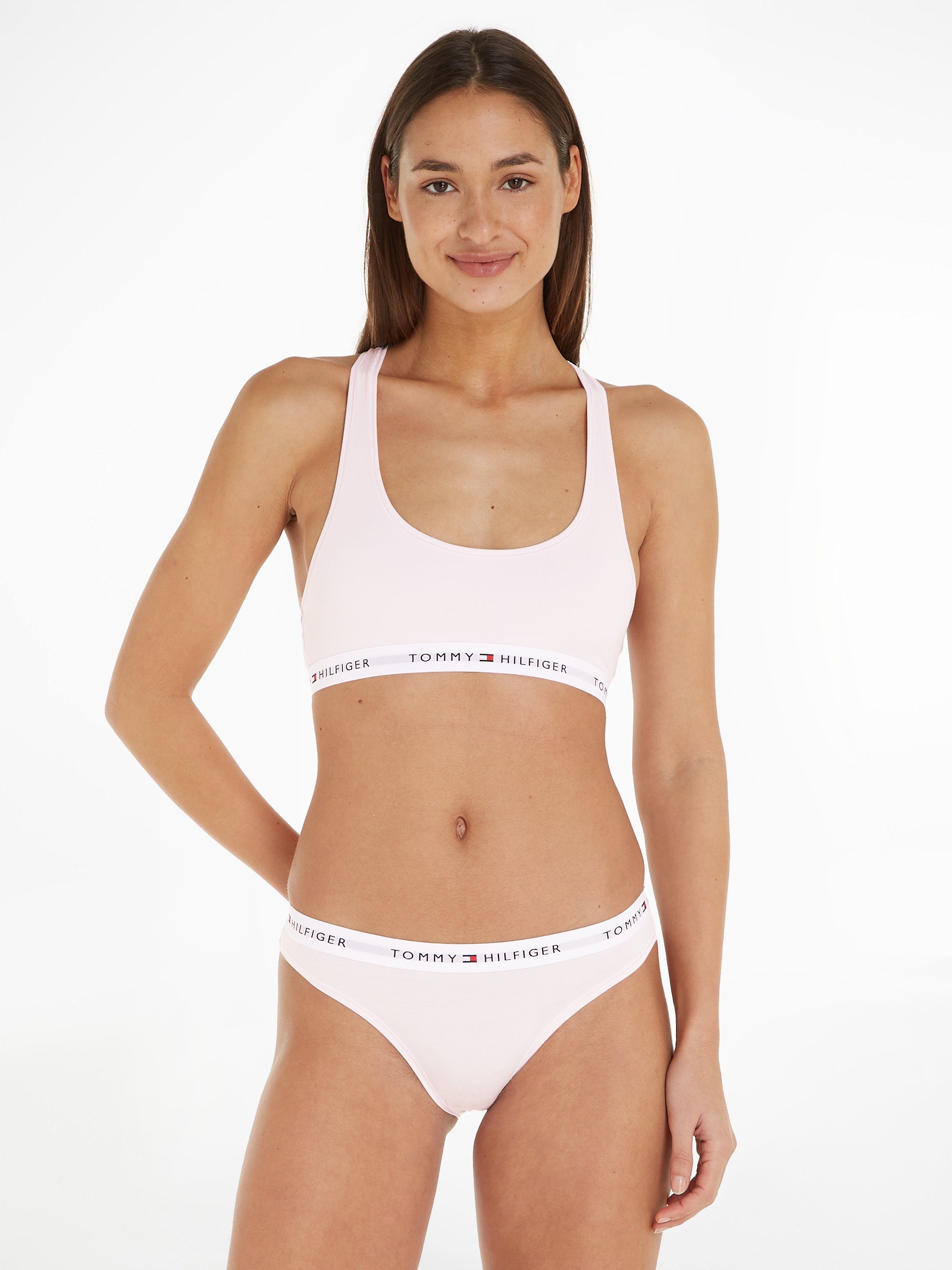 dem mit Pink Tommy Bikinislip Hilfiger Underwear Logo Light Taillenbund auf