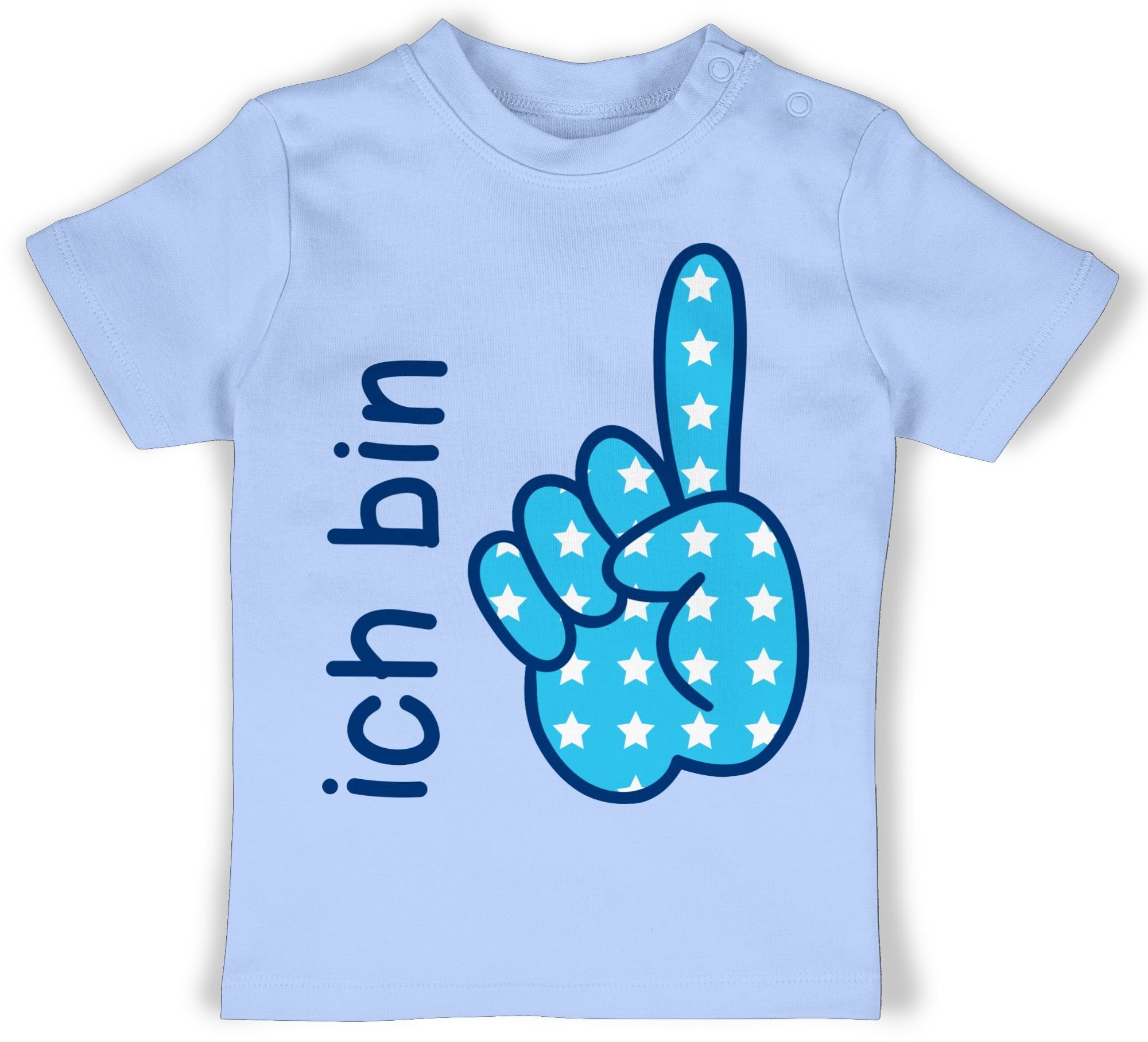 Shirtracer TShirt »Ich bin eins Zeichensprache blau 1. Geburtstag