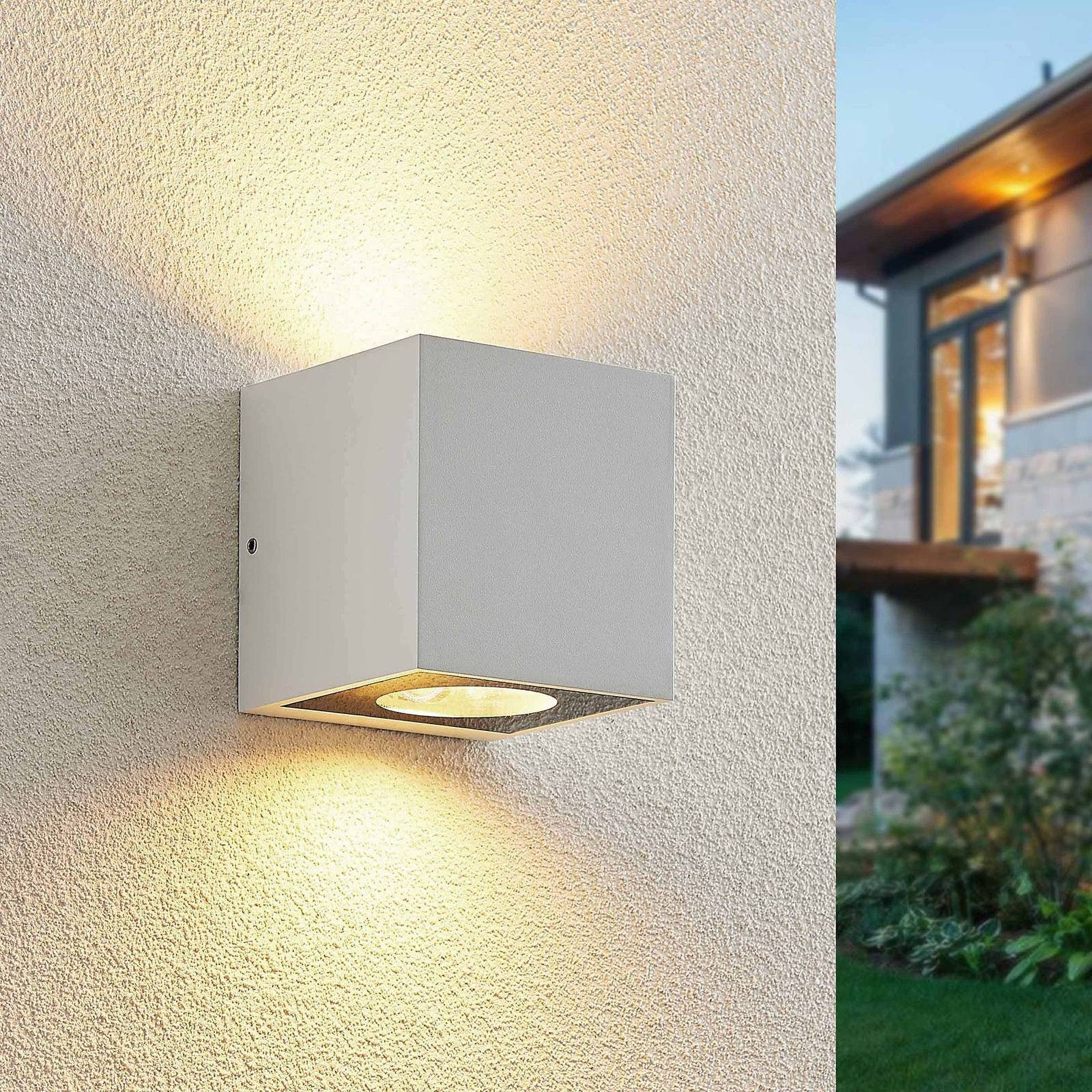 Arcchio Außen-Wandleuchte Tassnim, Metall, Weiß IP65, 2 x 12 W