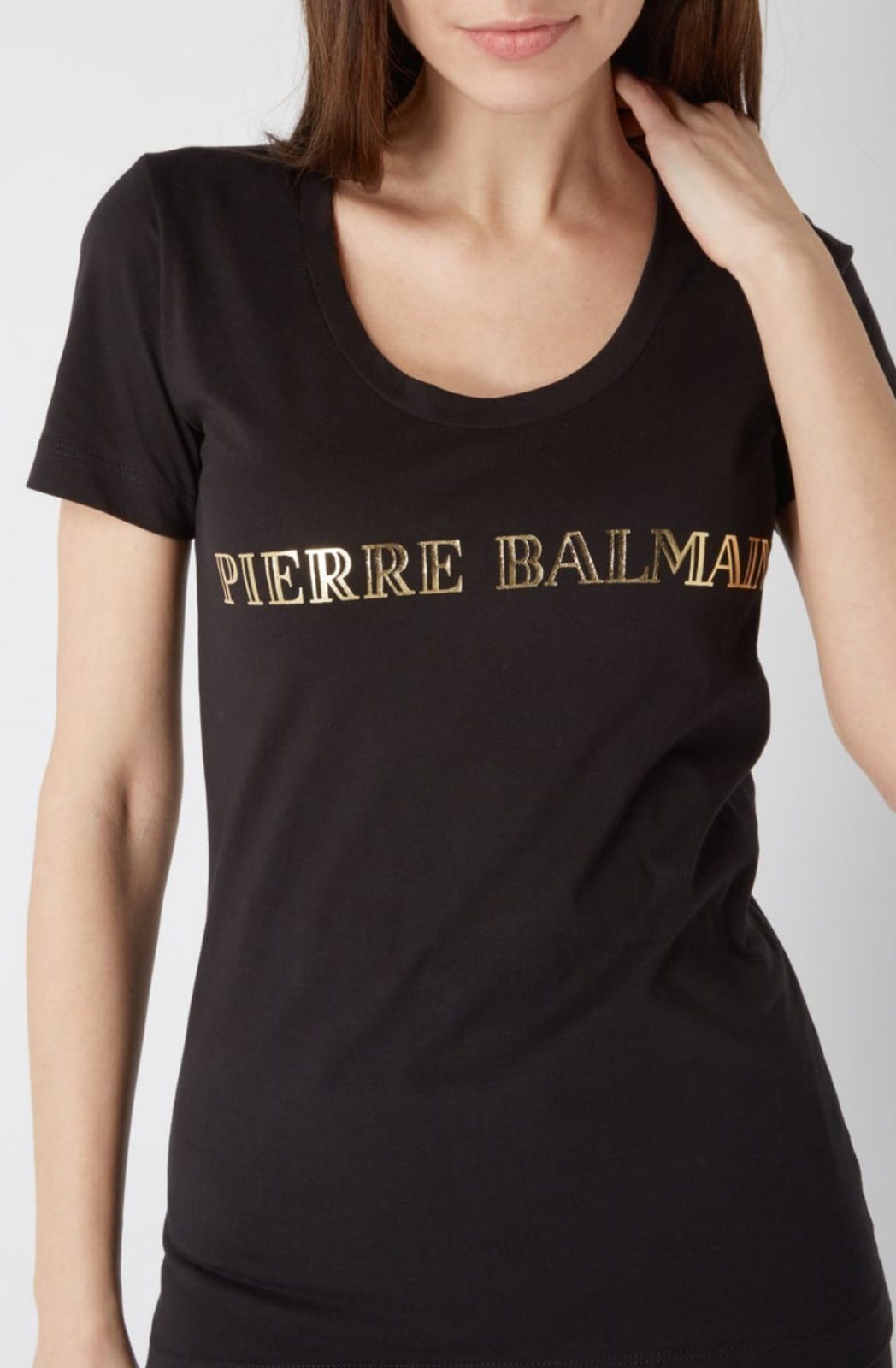 Balmain T-Shirt PIERRE BALMAIN LOGOSHIRT ICONIC BRAND LOGO CULT BLUSE ROCK TOP