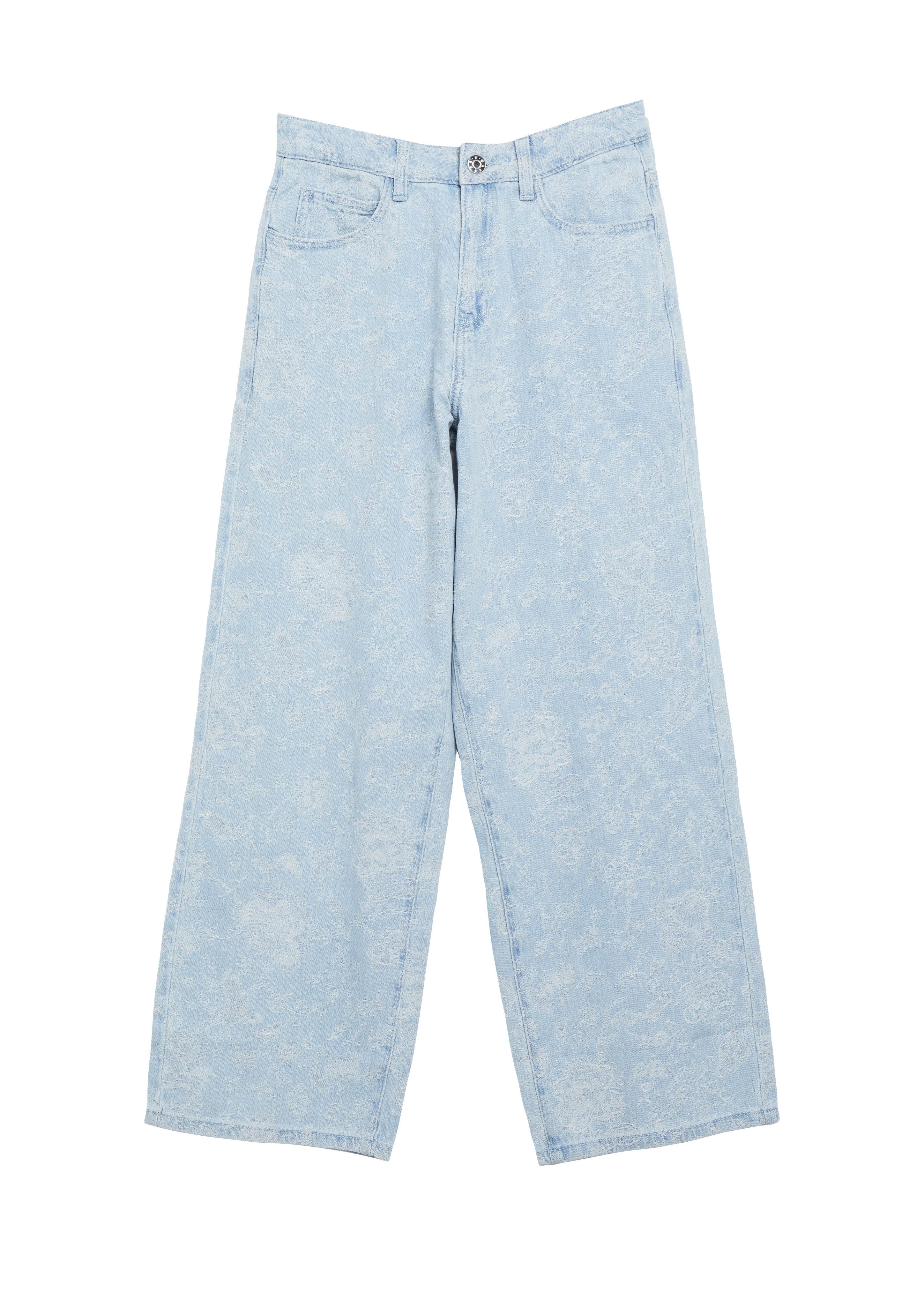 s.Oliver Junior Loose-fit-Jeans Eingewebte Blumenmotive