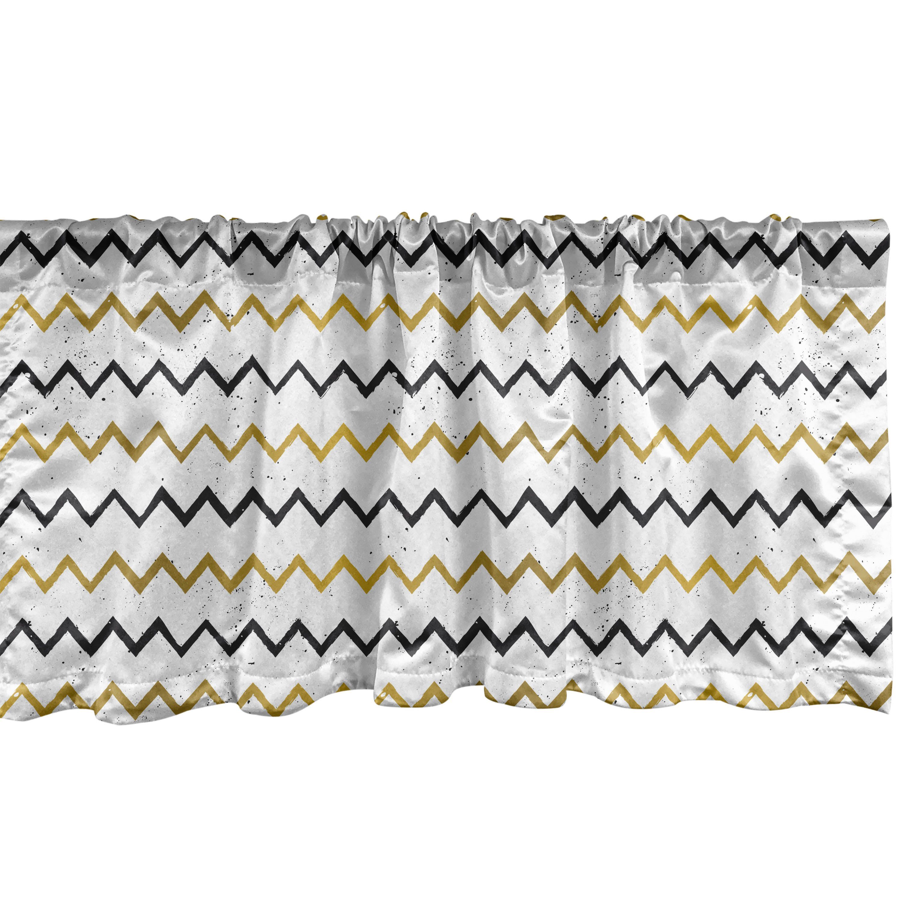 Scheibengardine Vorhang Volant für Küche Schlafzimmer Dekor mit Stangentasche, Abakuhaus, Microfaser, Abstrakt Grunge Sprayed Zigzag Kunst