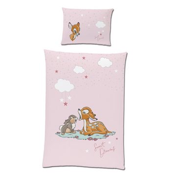 Kinderbettwäsche Bambi Dreams Baby / Kleinkind Bettwäsche Linon / Renforcé, BERONAGE, 100% Baumwolle, 2 teilig, 135x100 + 60x40 cm