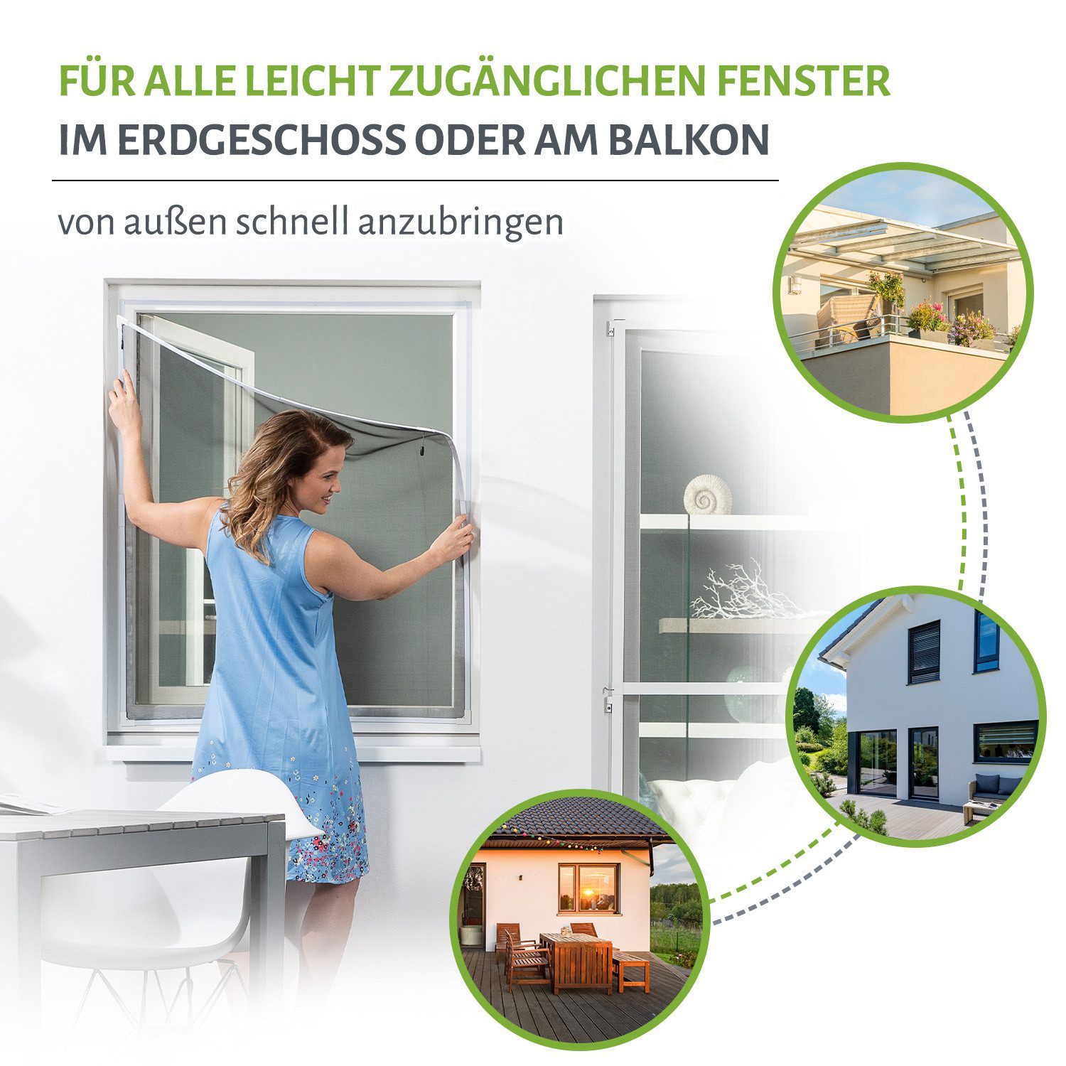 empasa Insektenschutz-Fensterrahmen "EASY 2.0", Fliegengitter Fenster "Easy 2.0", Magnet - weiß